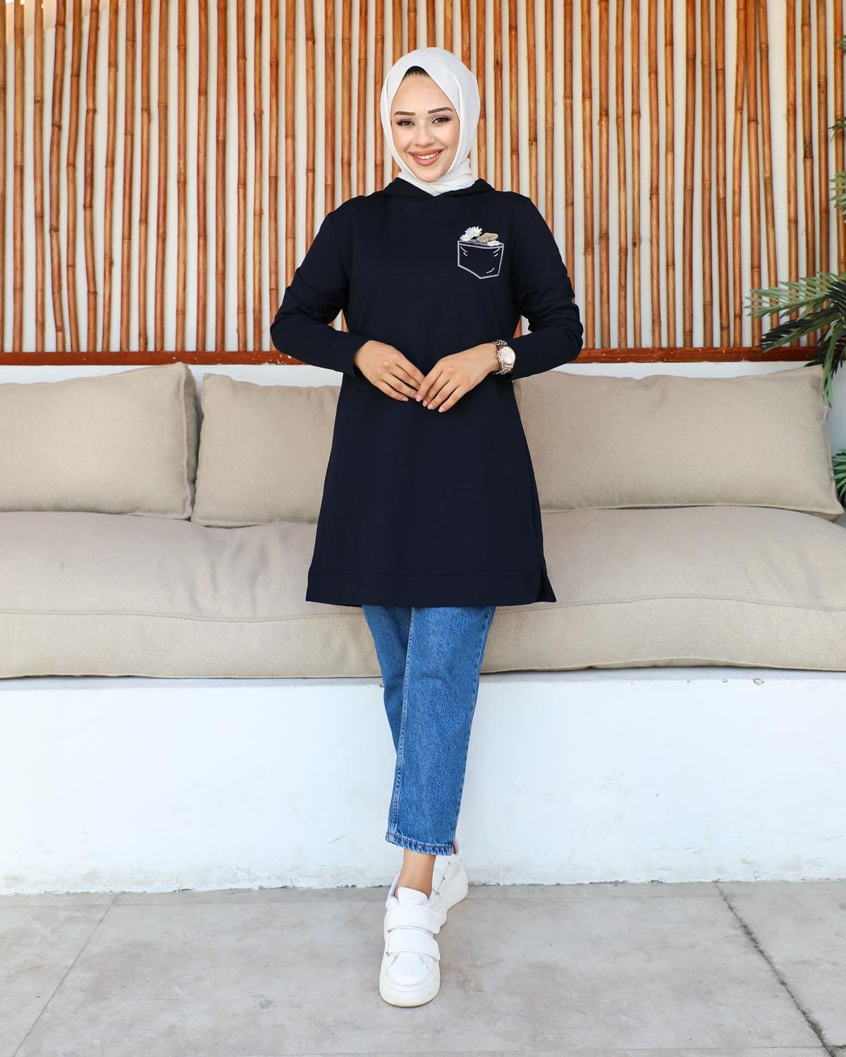 Tesettür Tunik Modelleri - Nakışlı Tunik Modelleri - Affanmoda