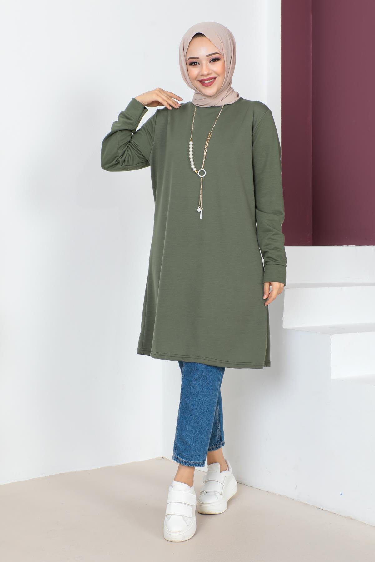 Kolyeli Tesettür Tunik Modelleri - Affan Moda