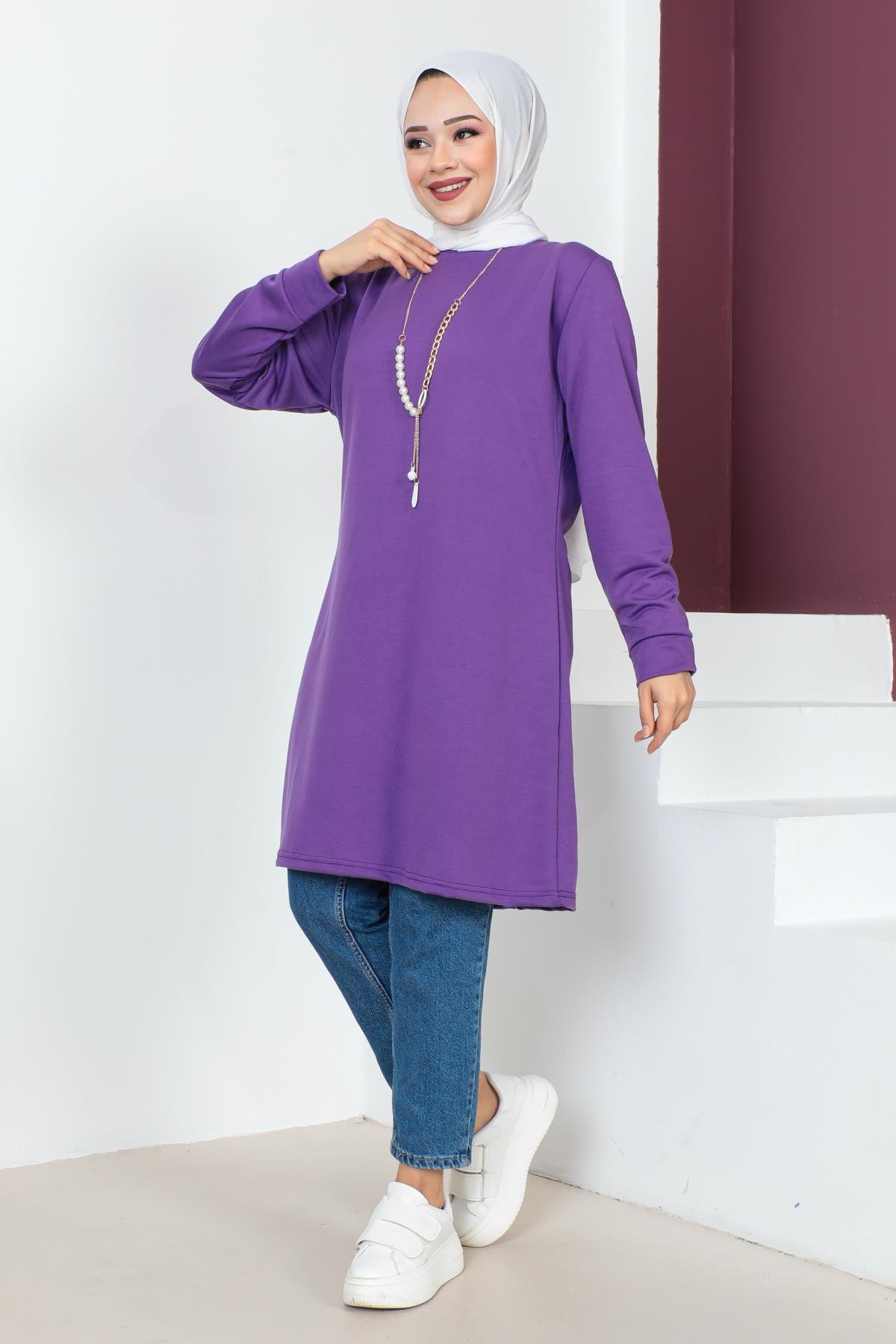 Kolyeli Tesettür Tunik Modelleri - Affan Moda