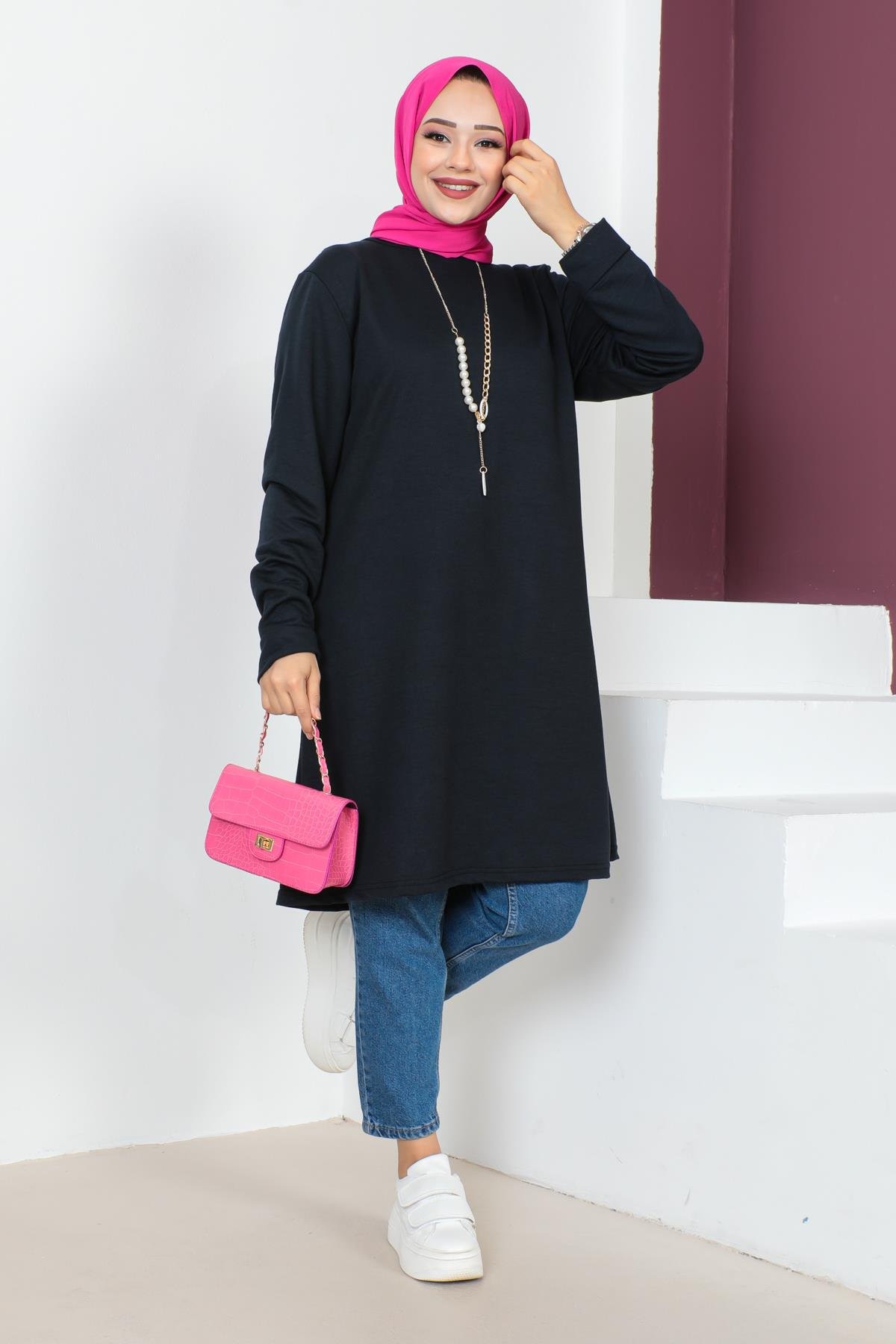 Kolyeli Tesettür Tunik Modelleri - Affan Moda