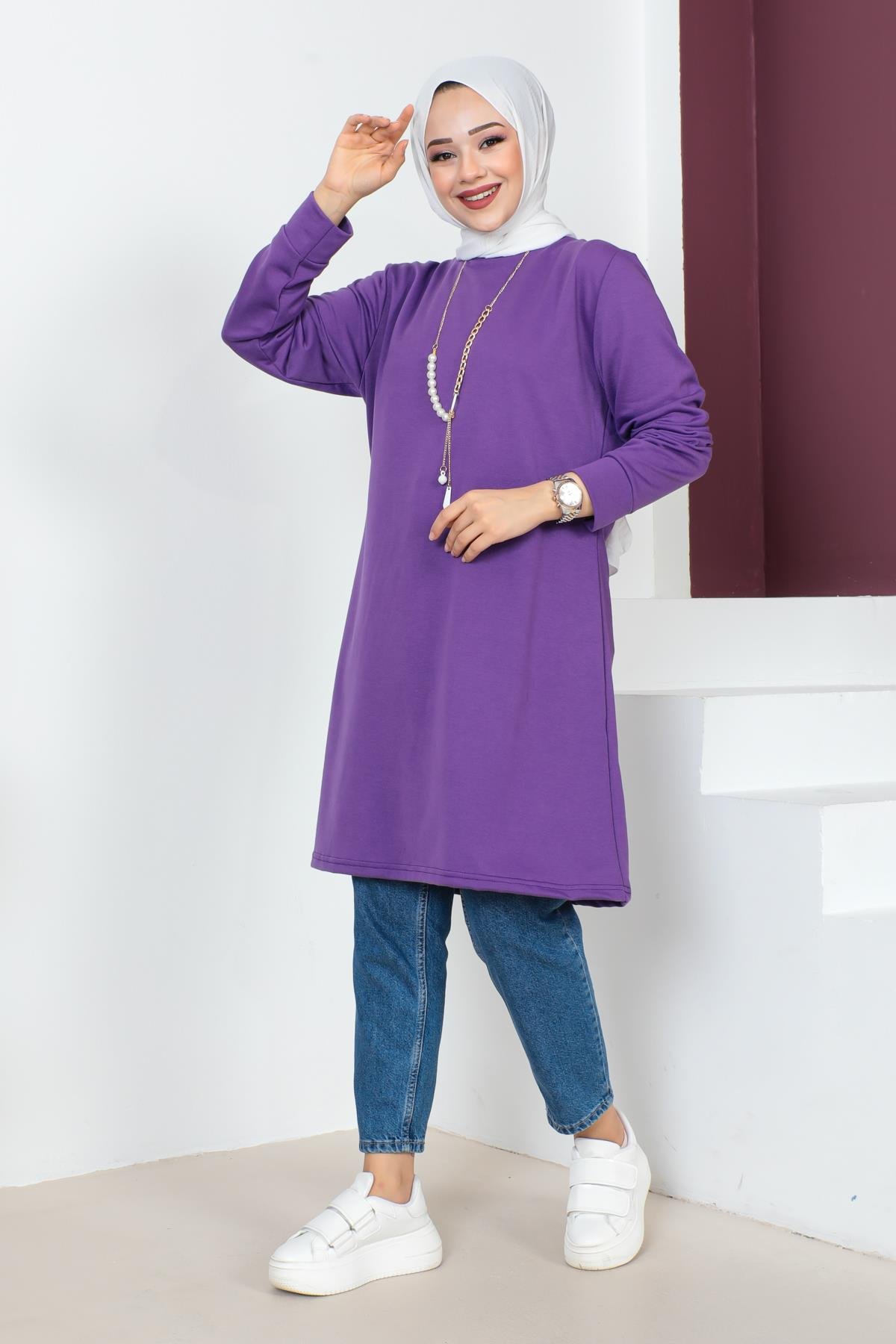 Kolyeli Tesettür Tunik Modelleri - Affan Moda