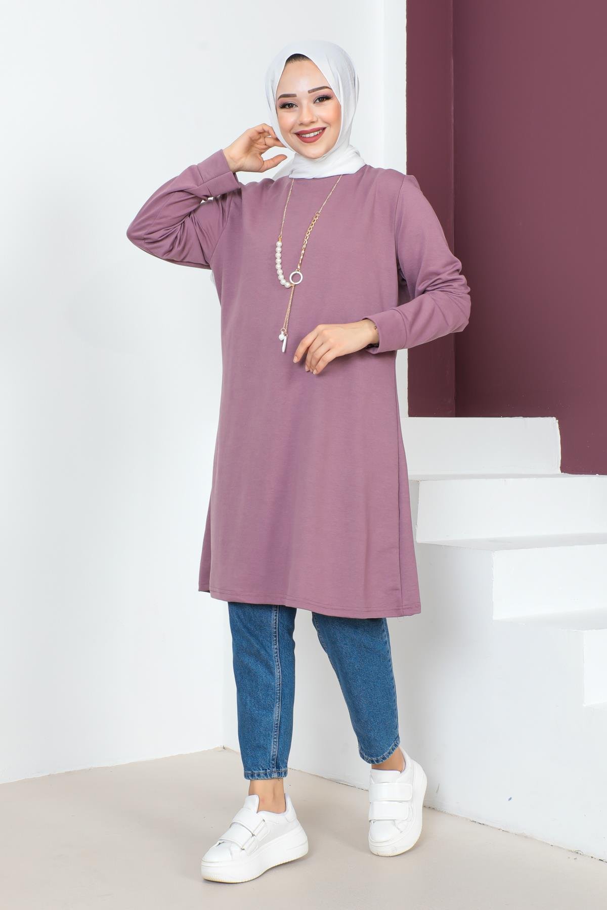 Kolyeli Tesettür Tunik Modelleri - Affan Moda