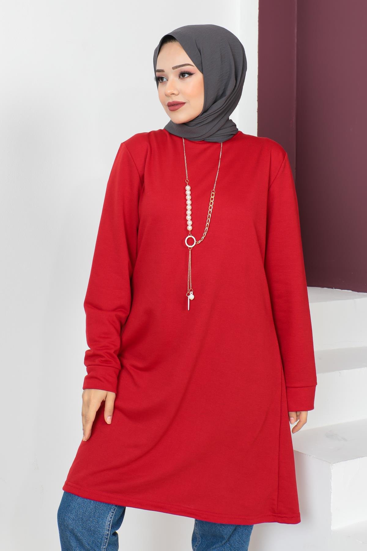 Kolyeli Tesettür Tunik Modelleri - Affan Moda