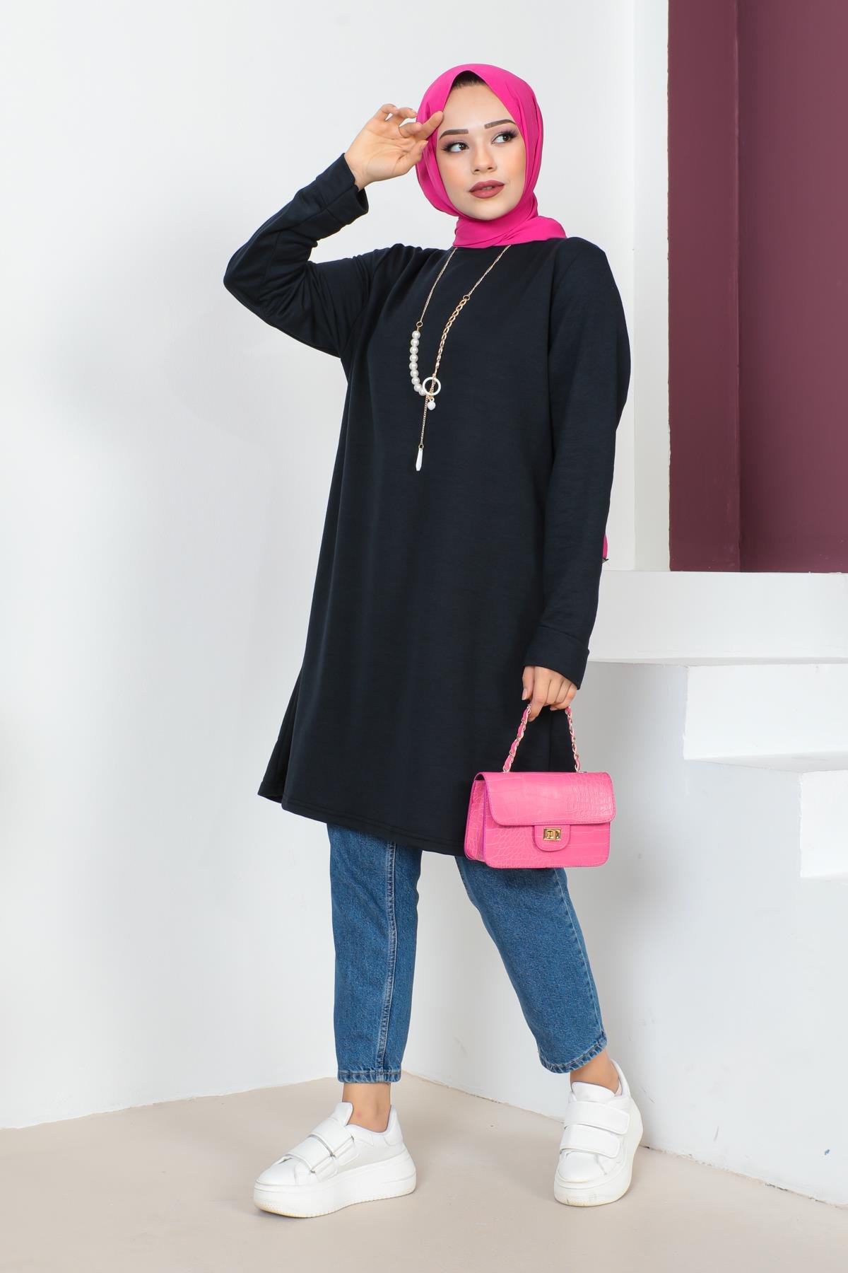 Kolyeli Tesettür Tunik Modelleri - Affan Moda