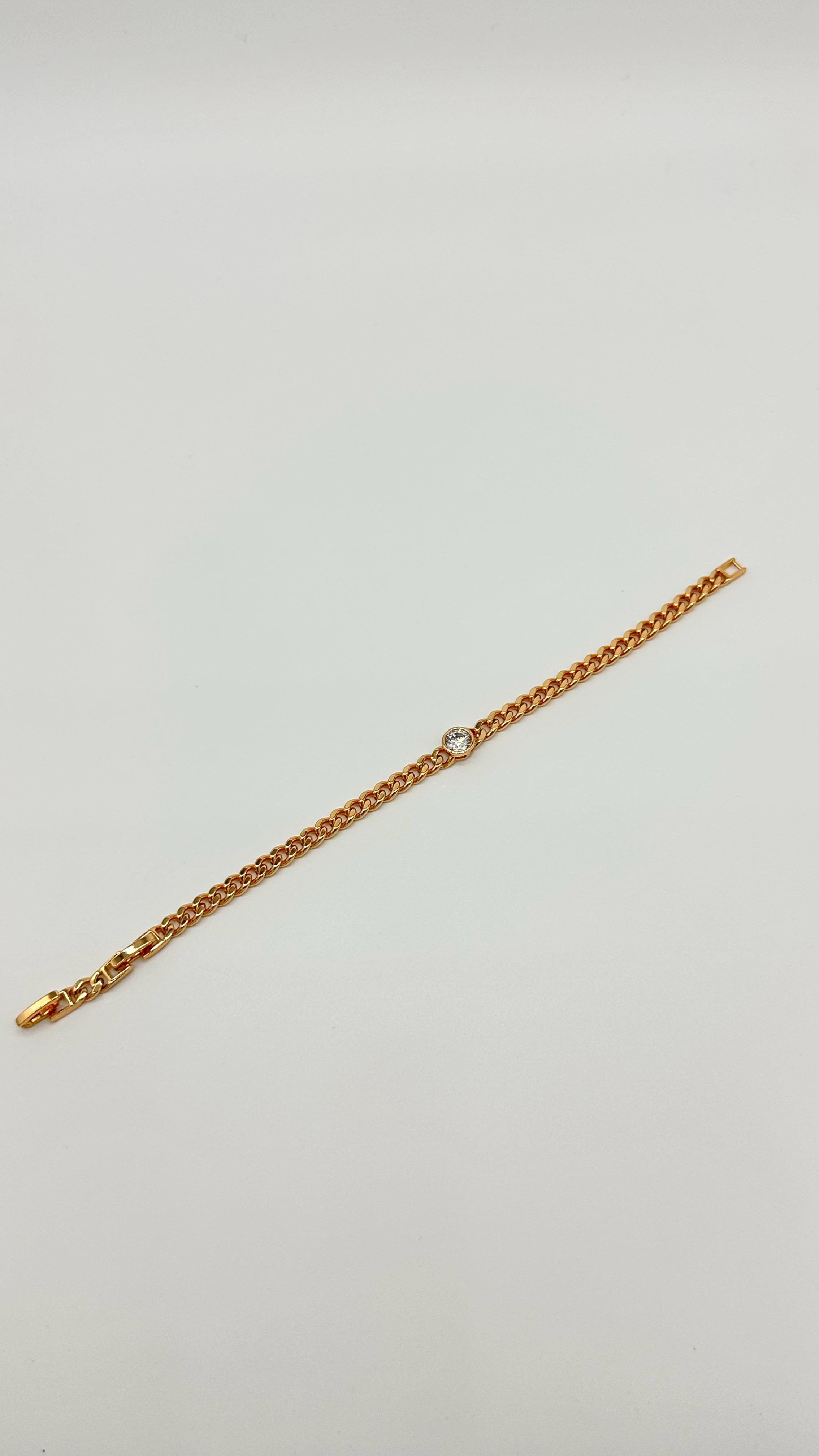 ortası taşlı zincir bileklik
