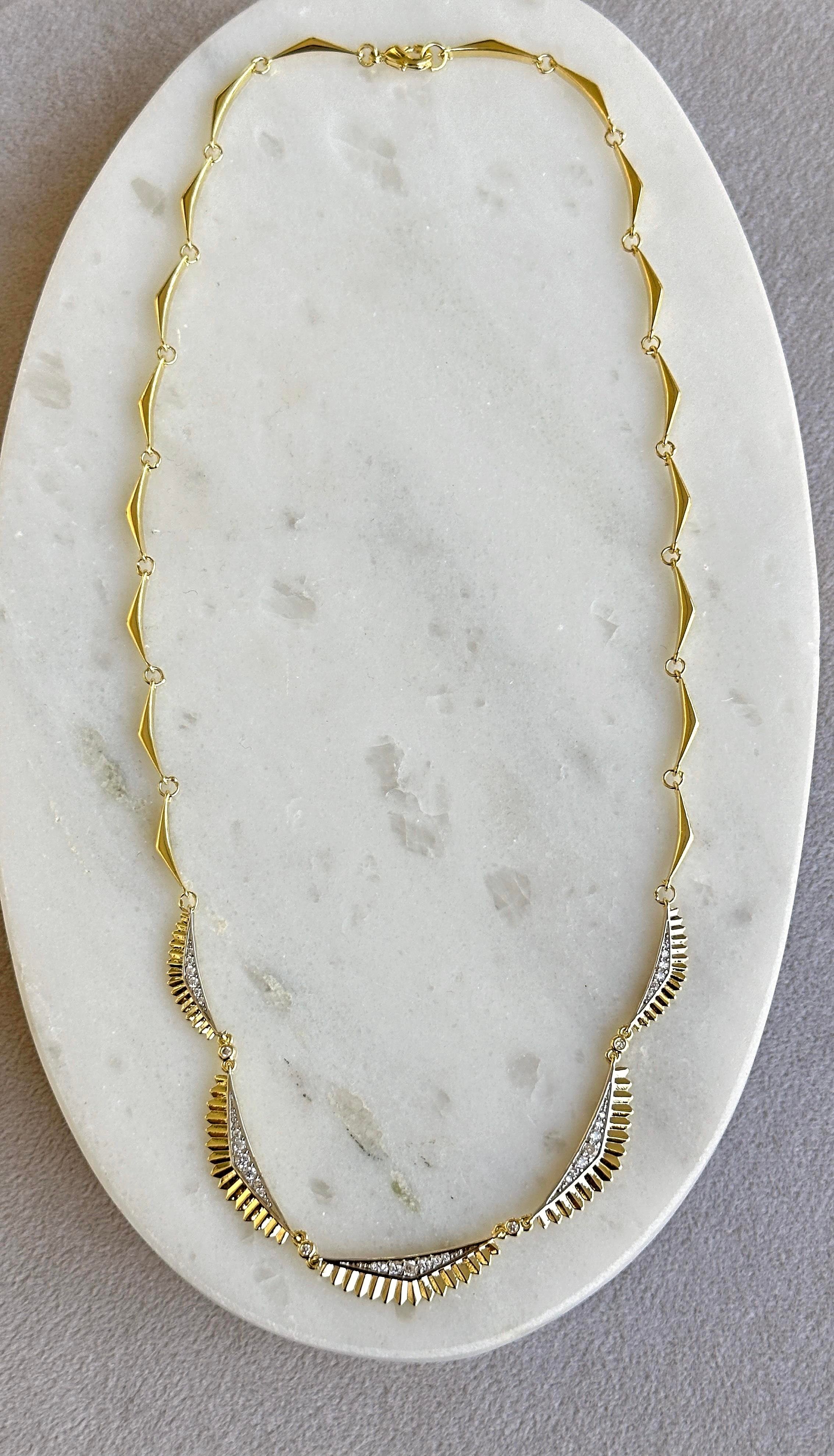 Yelpaze Gold Kolye 45cm