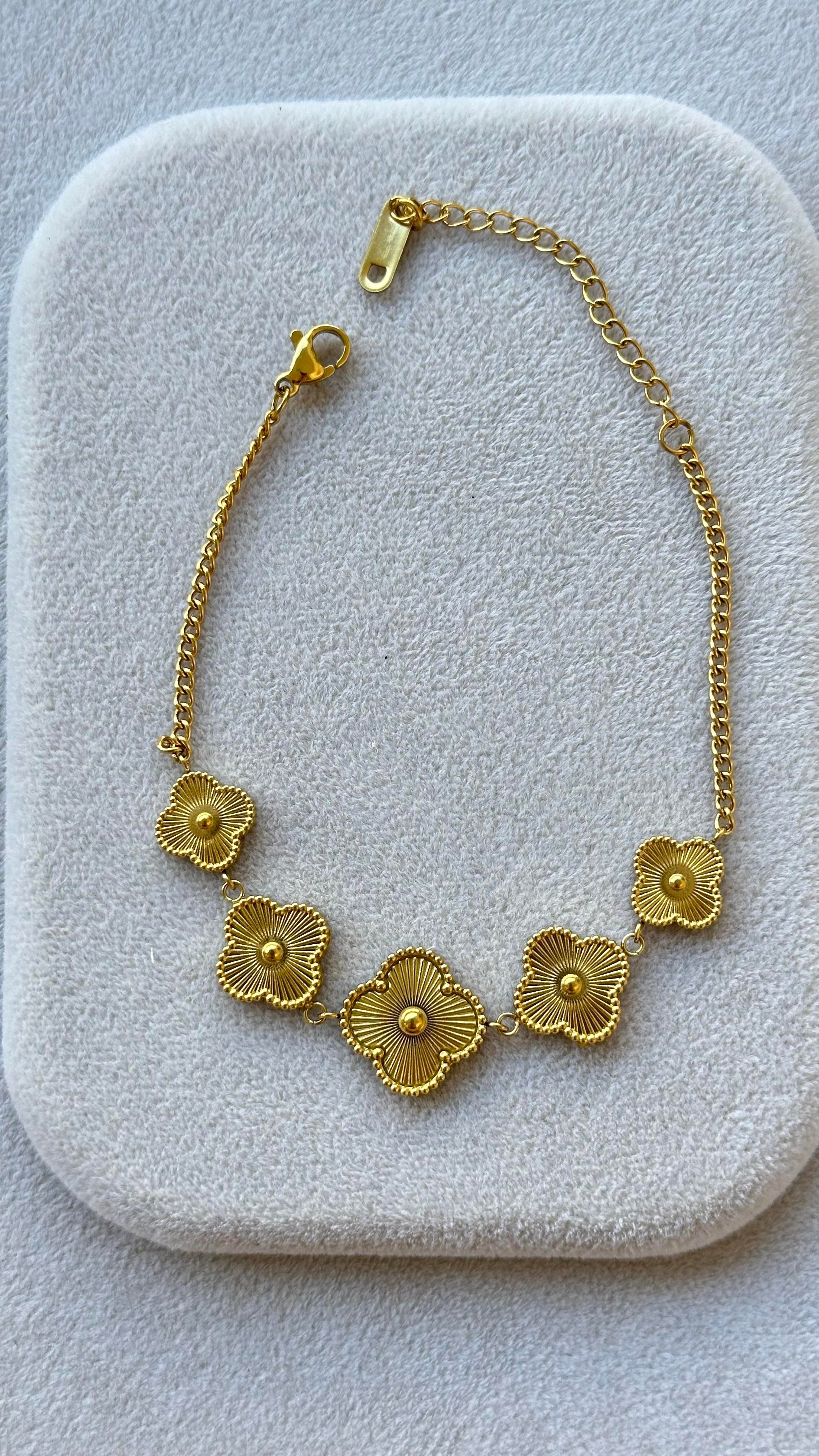 Yonca Plaka Marka Model Gold Bileklik 20cm