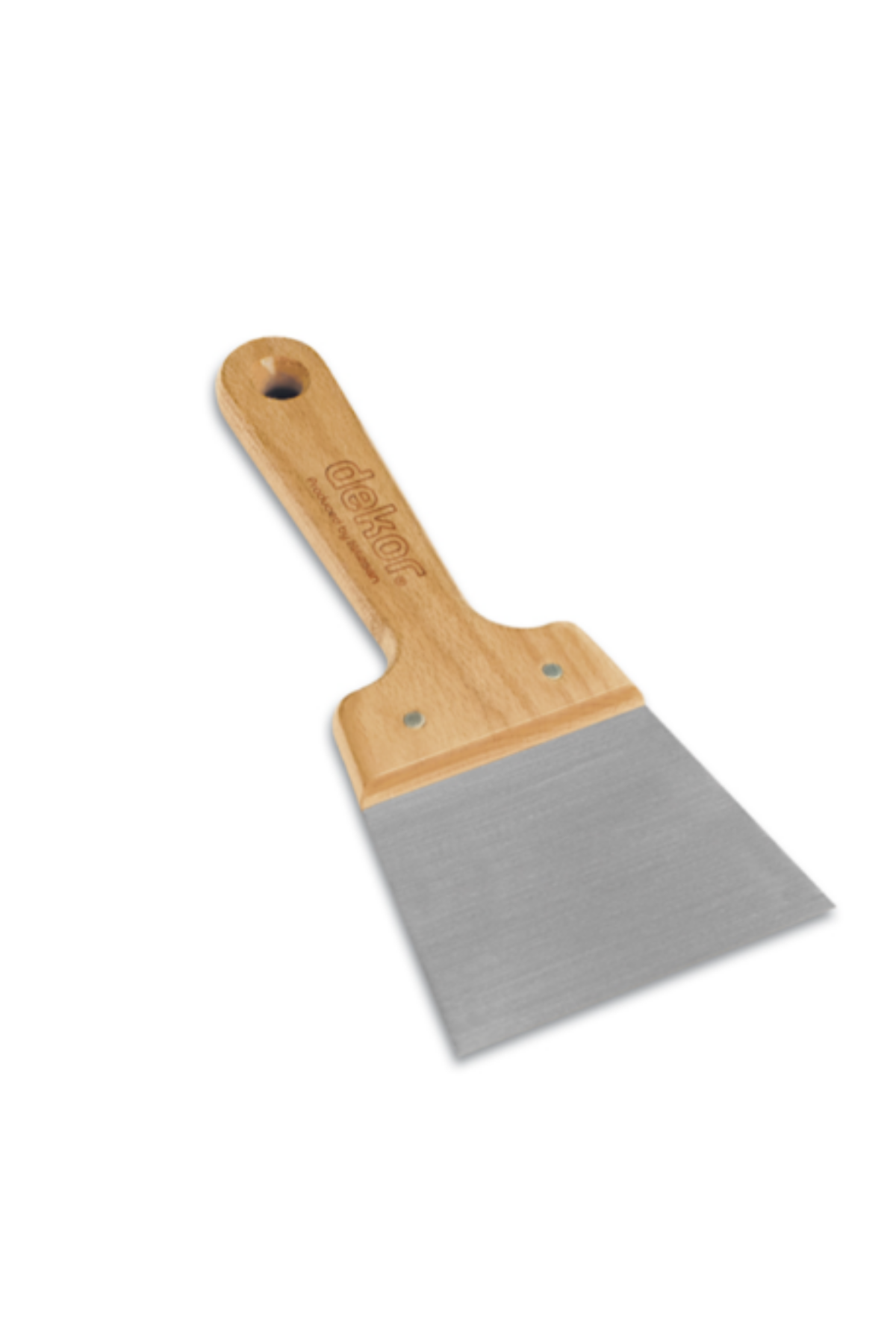 DEKOR PASLANMAZ ÇELİK AHŞAP SAPLI SAHRA ISPATULASI (8 CM)