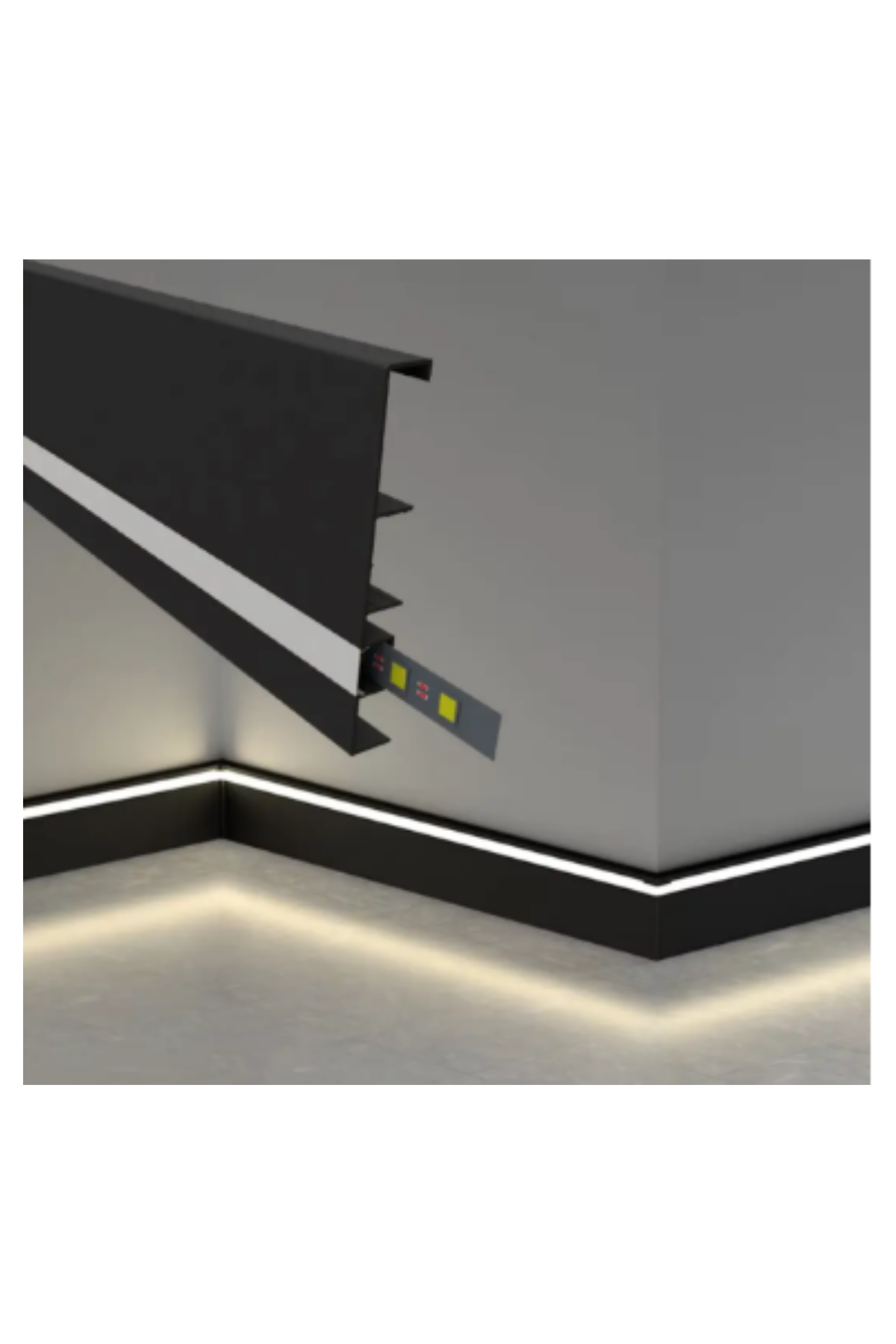 GLOBAL SİYAH SÜPÜRGELİK LED PROFİLİ Y6336 (100 MM)