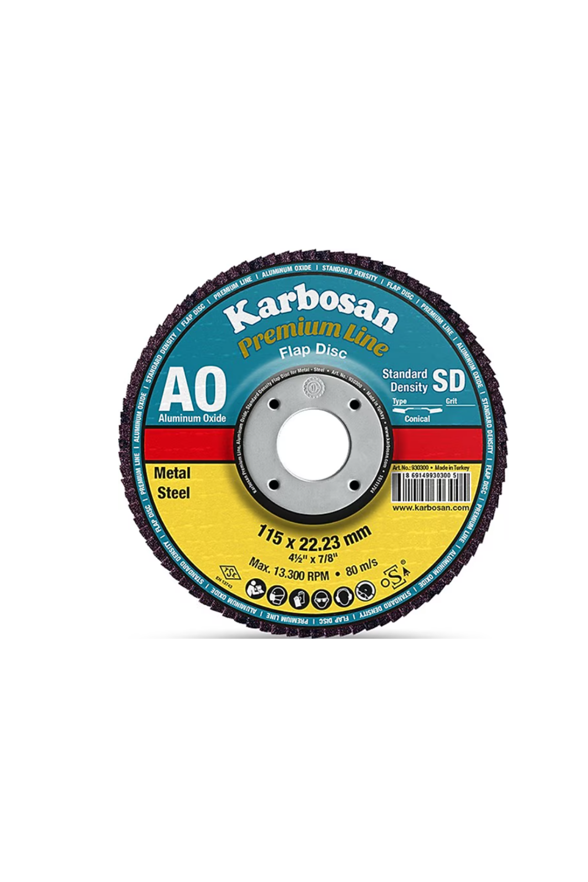 KARBOSAN 115X22.23 METAL FLAP DİSK 60 KUM