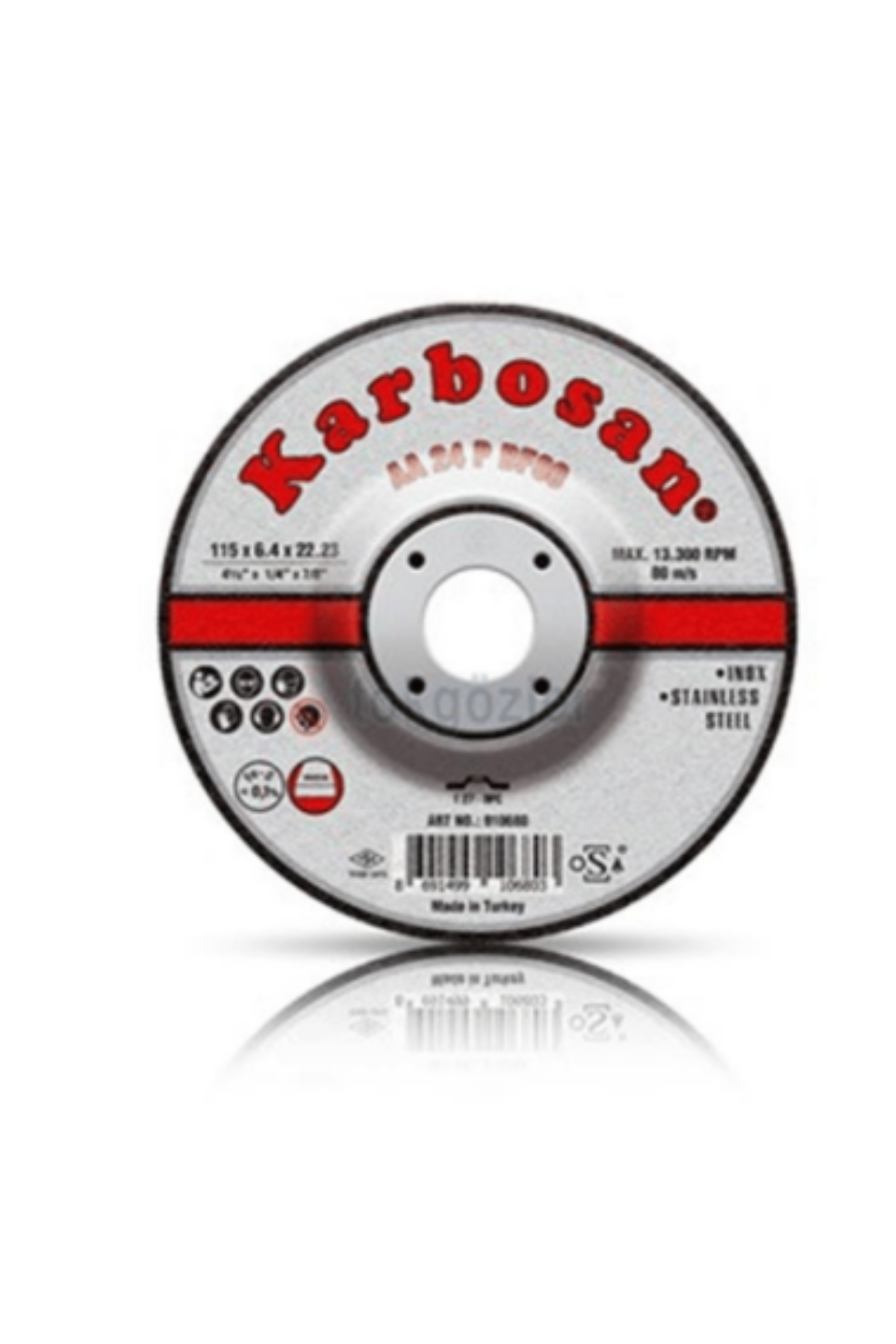 KARBOSAN INOX BOMBELİ TAŞLAMA (AA 24 P BF80 & 115X6.4X22.23)