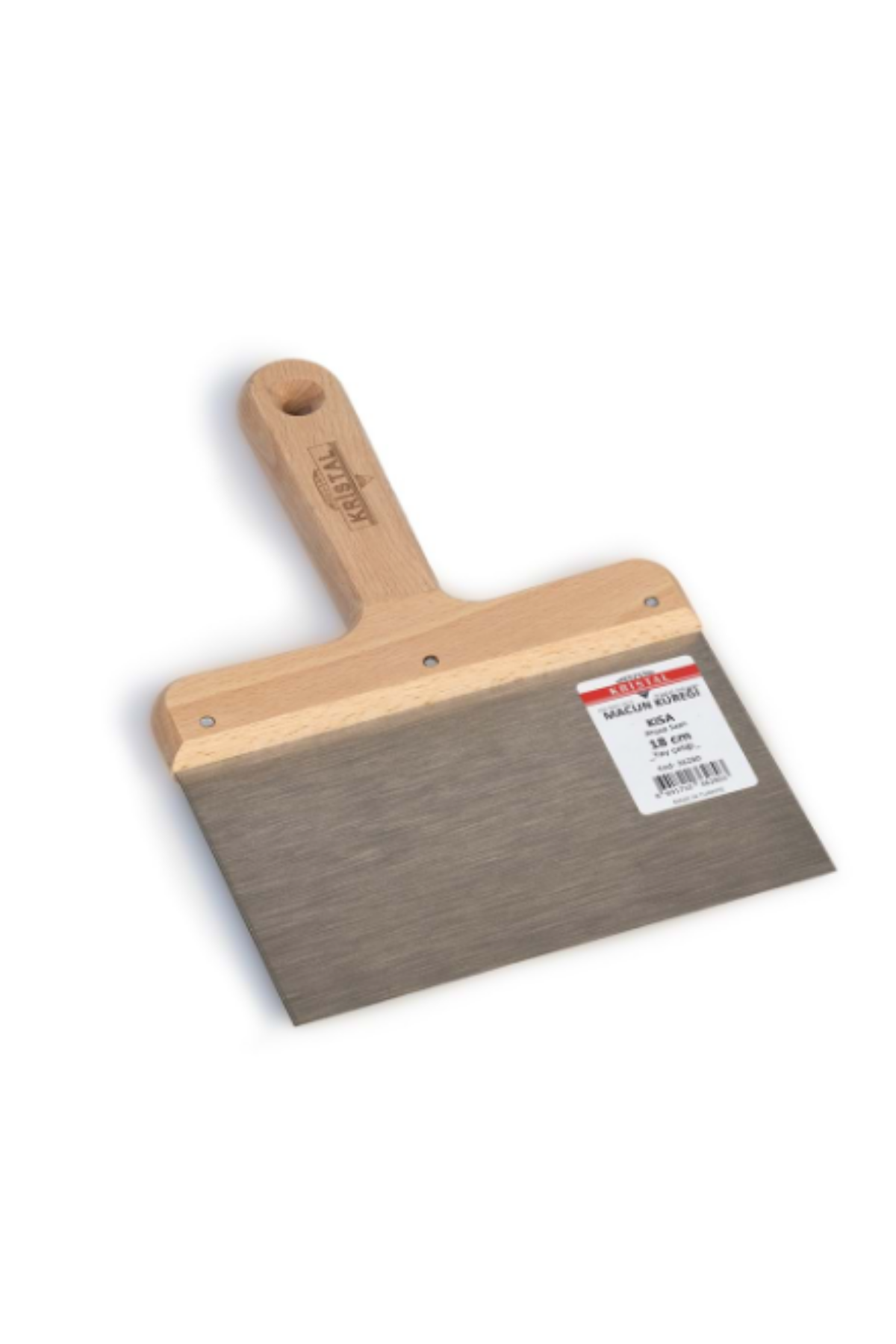 KRİSTAL AHŞAP SAPİ İNOX MACUN KÜREĞİ (18 CM)