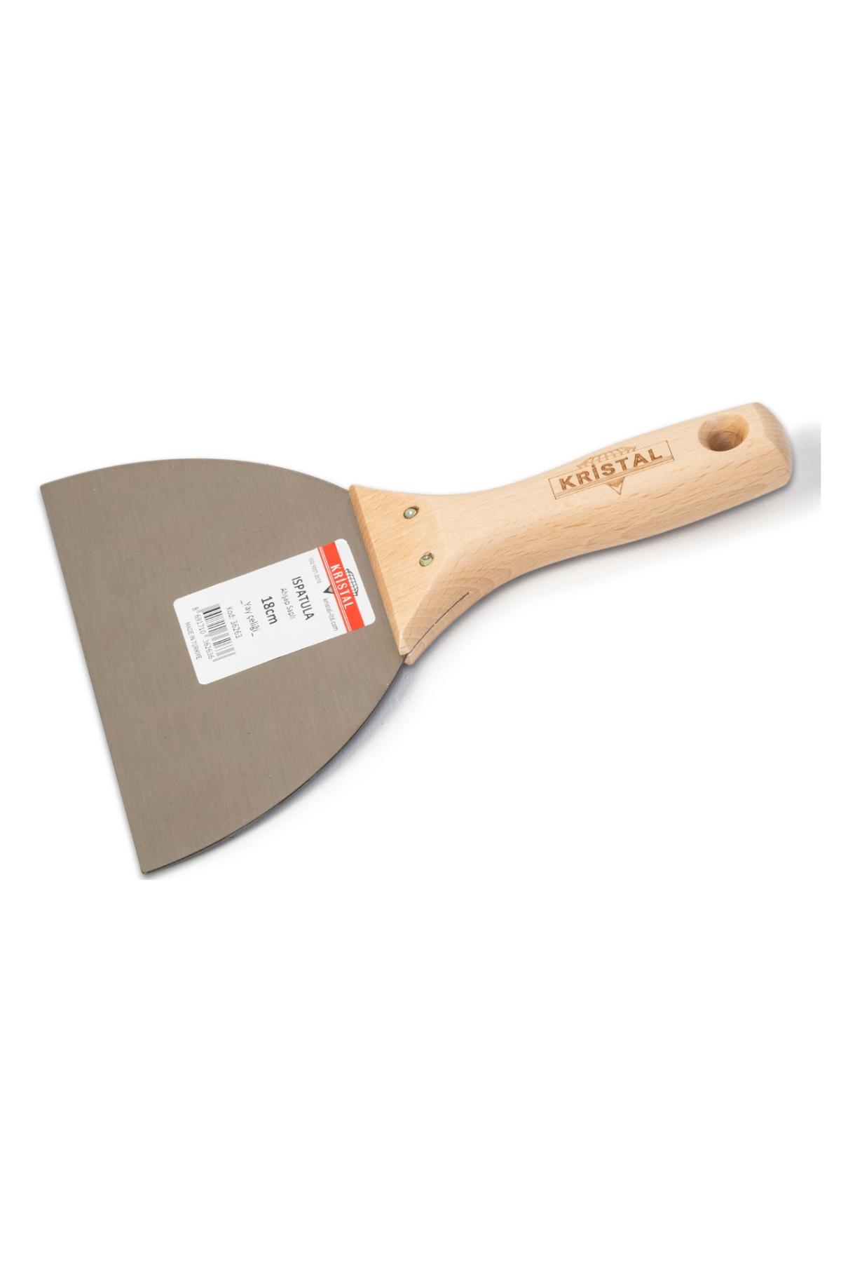 KRİSTAL AHŞAP SAPLI YAY ÇELİĞİ ISPATULA (18 CM)