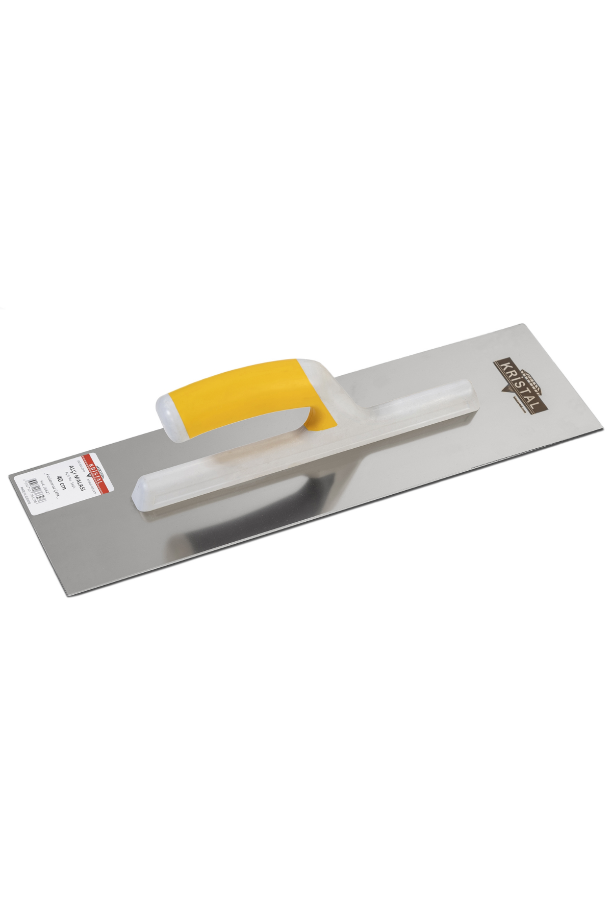 KRİSTAL PLASTİK AÇIK SAPLI İNOX ALÇI MALASI (40 CM)