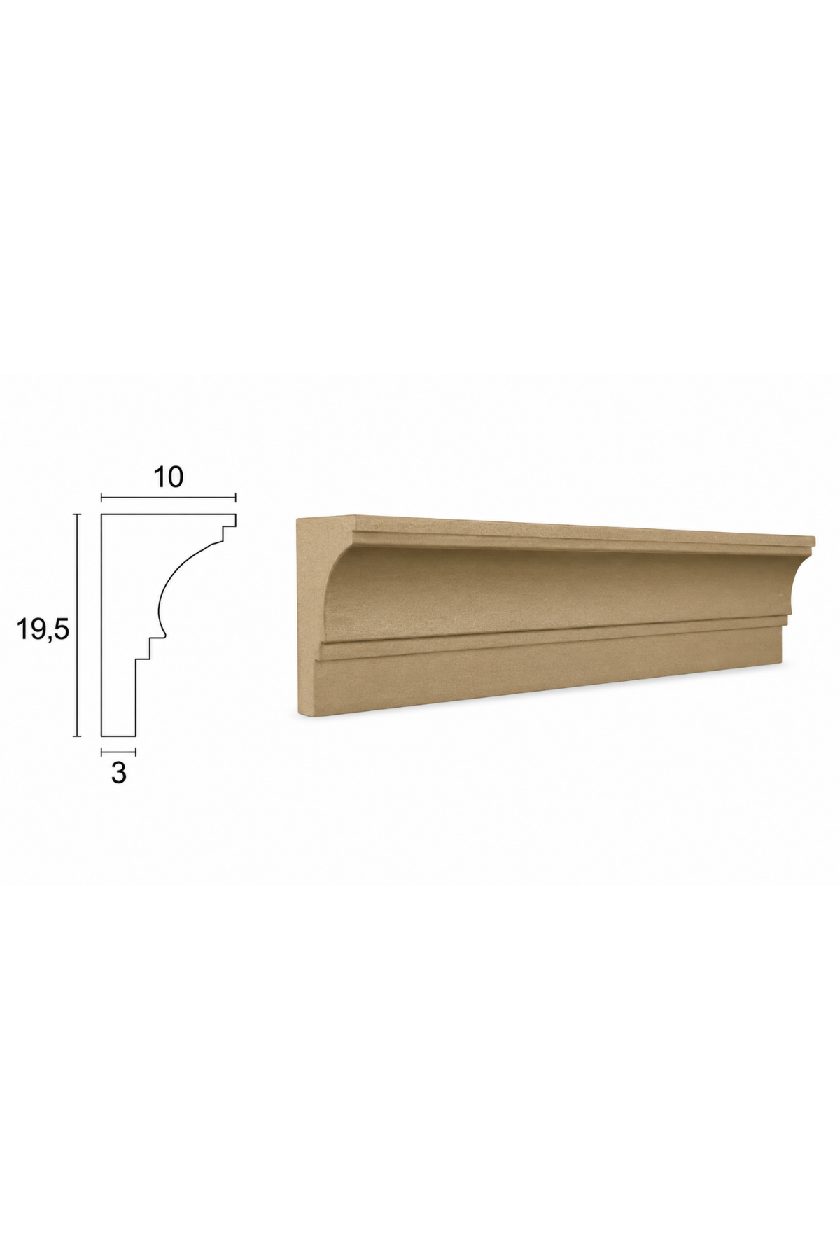 STRAFOR KUMLU SÖVE (KALINLIK=3 CM X 10 CM & EN=19.5 CM)