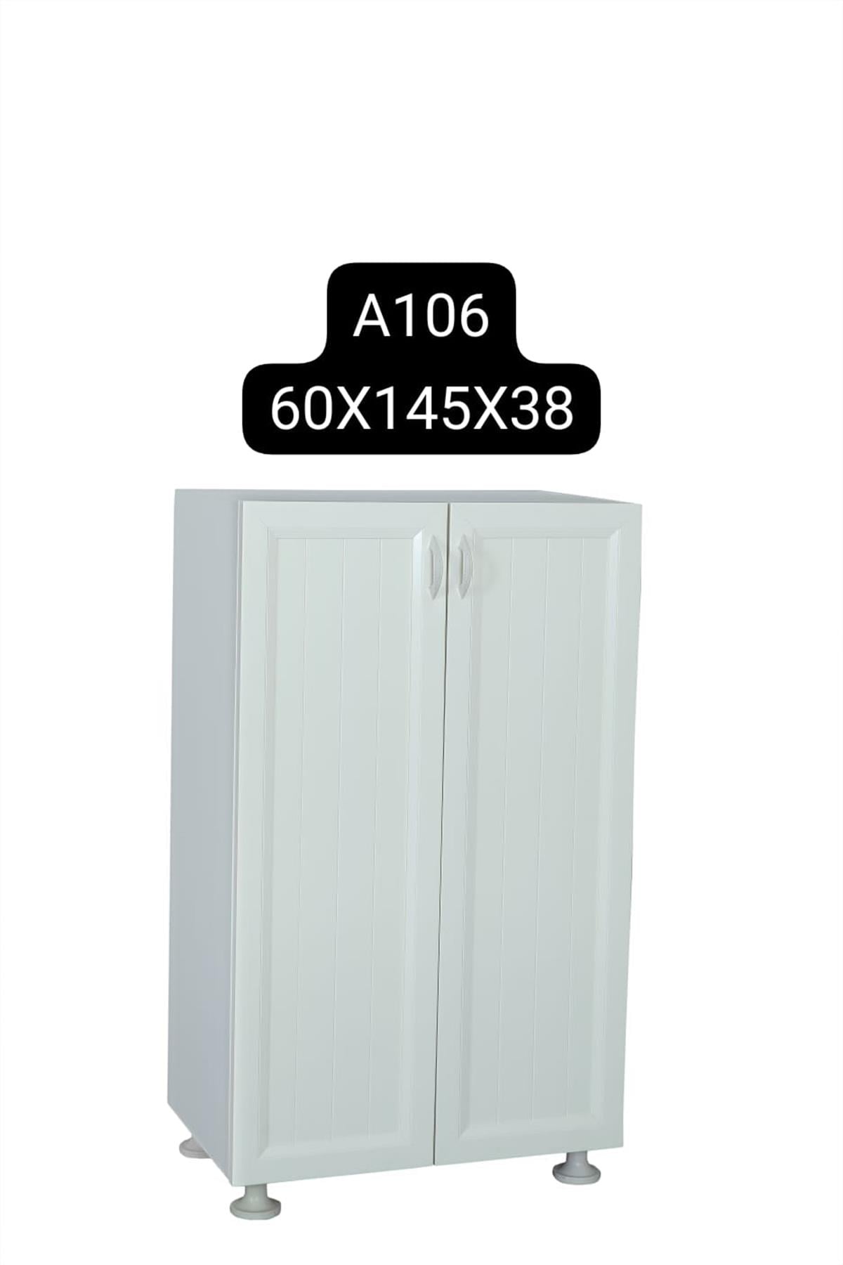PVC Plastik - Çok amaçlı banyo ve balkon dolabı - Kısa çift kapaklı yarım dolap