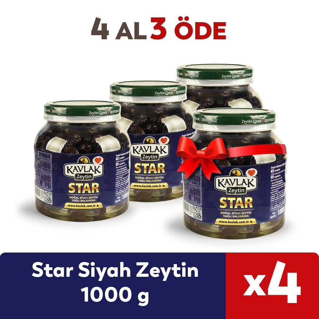 1 KG Star Siyah Zeytin 4 Al 3 Öde
