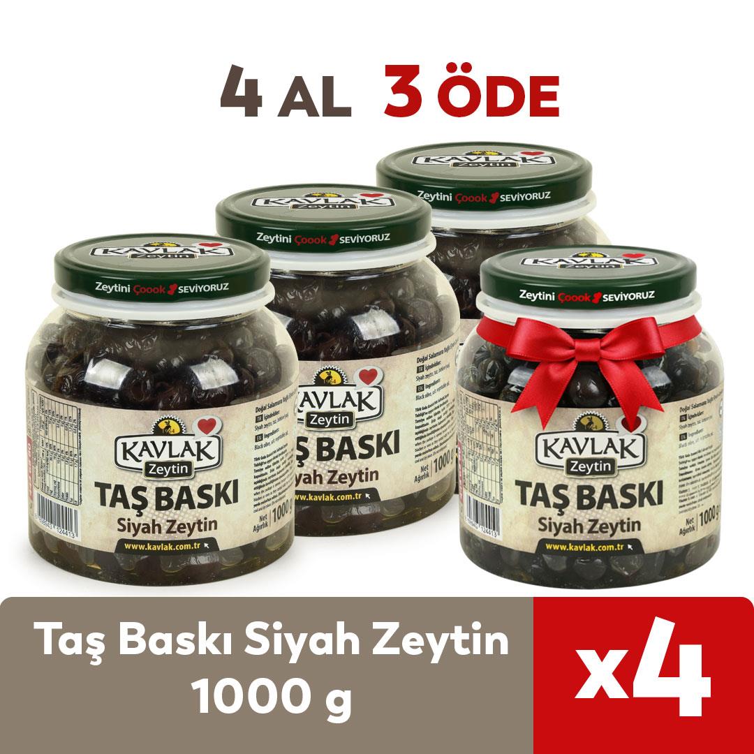 1 KG Taş Baskı Siyah Zeytin 4 Al 3 Öde