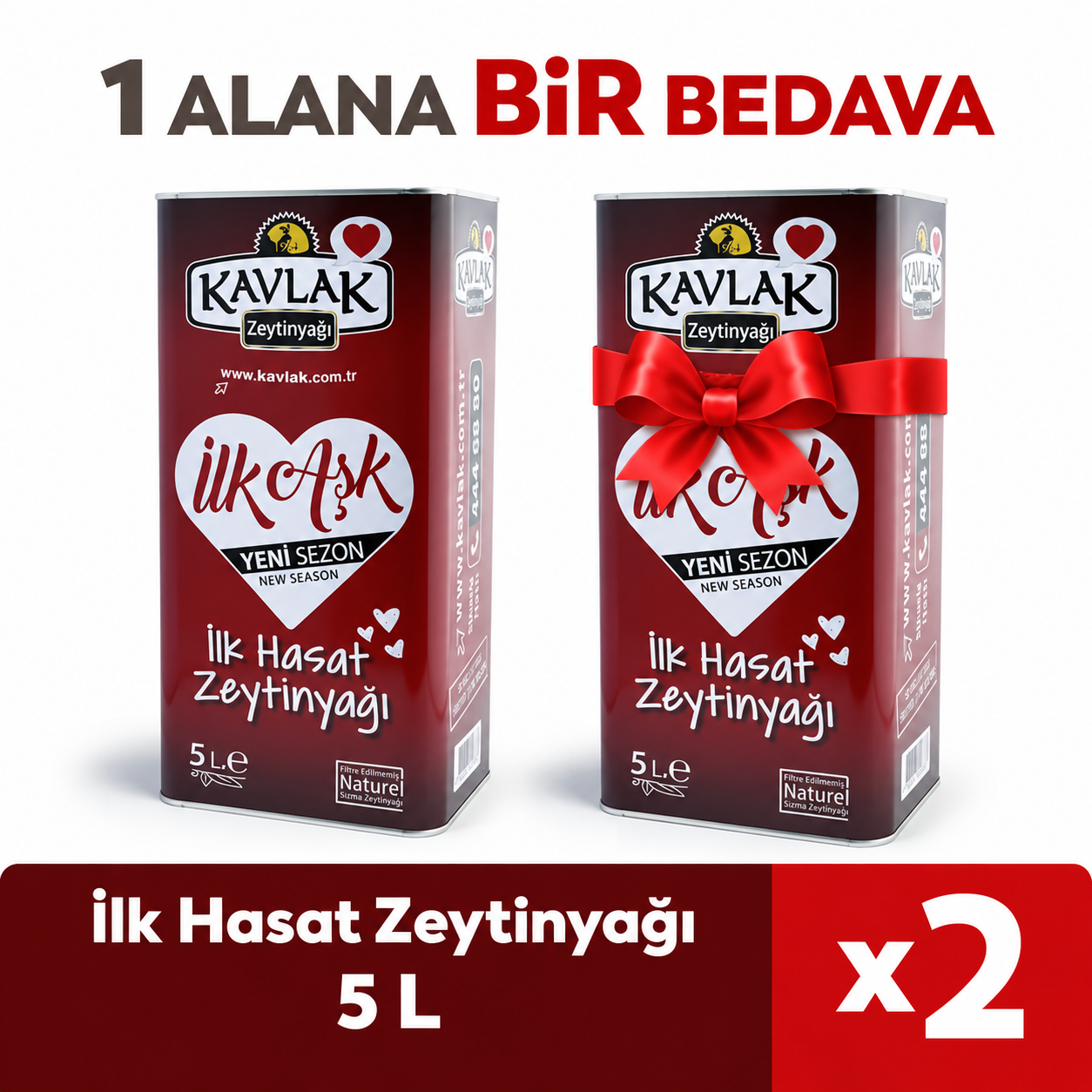 5 LT İLK HASAT ZEYTİNYAĞI 1 ALANA 1 BEDAVA