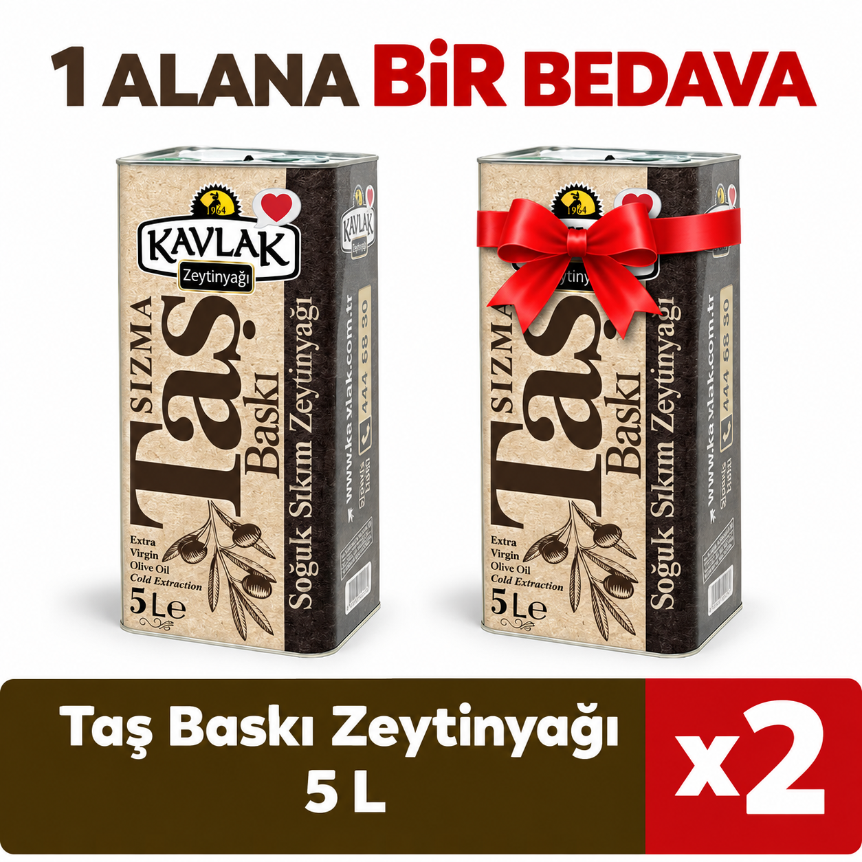 5 LT TAŞ BASKI ZEYTİNYAĞI 1 ALANA 1 BEDAVA