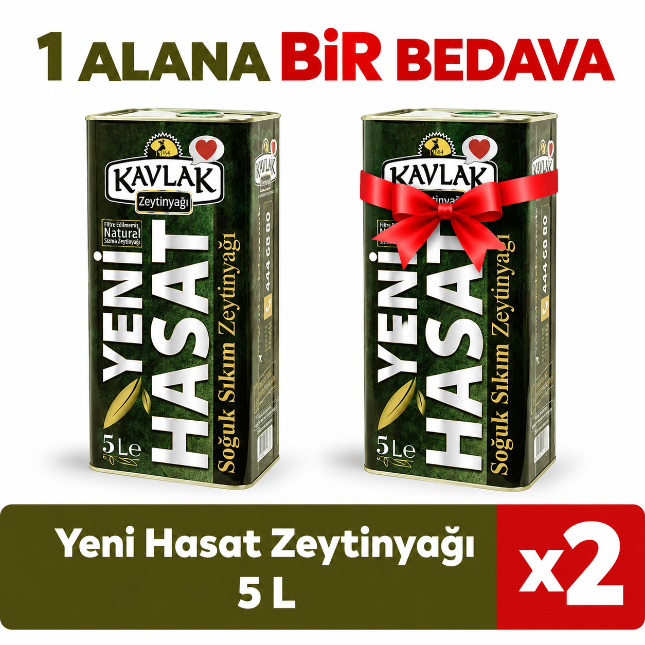 5 LT YENİ HASAT ZEYTİNYAĞI 1 ALANA 1 BEDAVA