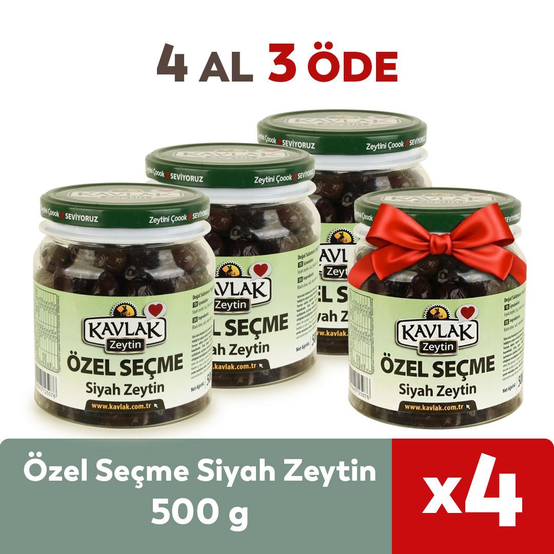 500 GR Özel Seçme Siyah Zeytin 4 Al 3 Öde