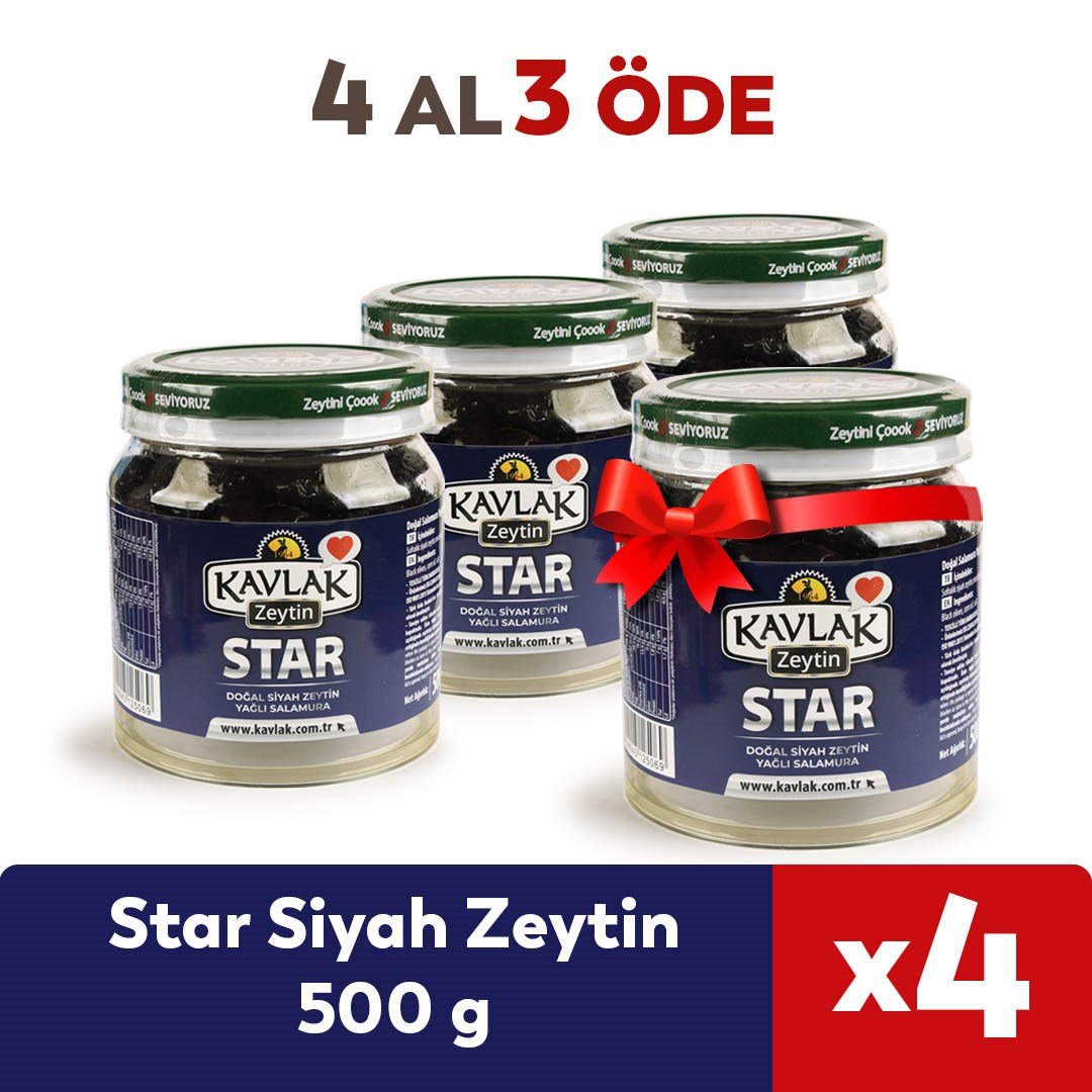 500 GR Star Siyah Zeytin 4 Al 3 Öde