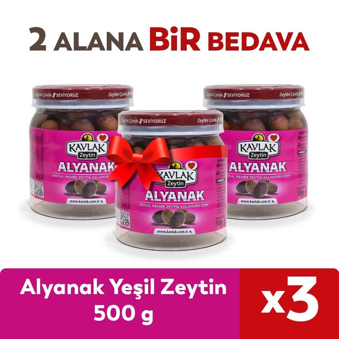 Alyanak Çizik Yeşil Zeytin 500 Gr 2 ALANA 1 BEDAVA