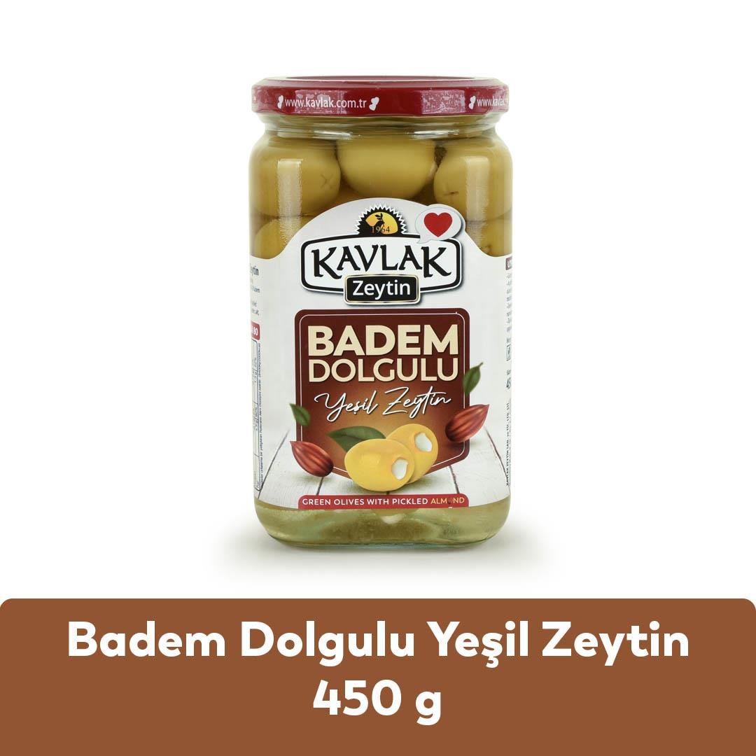 Badem Dolgulu Yeşil Zeytin 450 Gr Cam Kavanoz