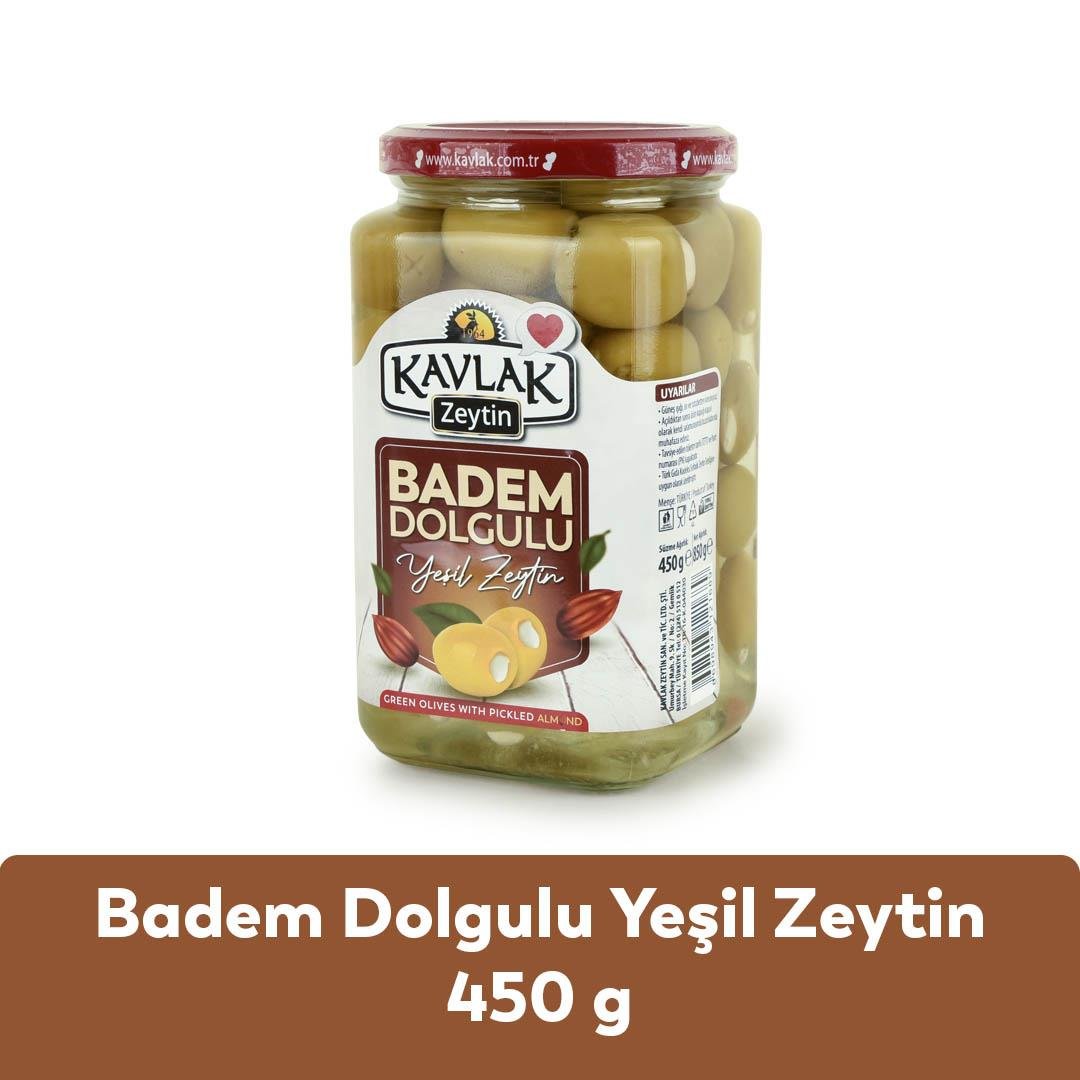 Badem Dolgulu Yeşil Zeytin 450 Gr Cam Kavanoz