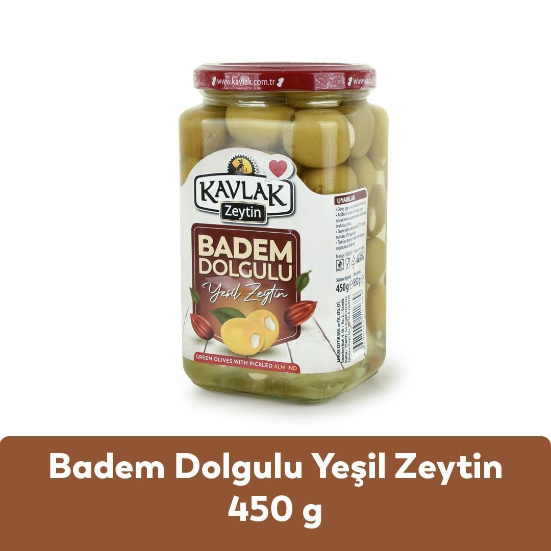 Badem Dolgulu Yeşil Zeytin 450 Gr Cam Kavanoz