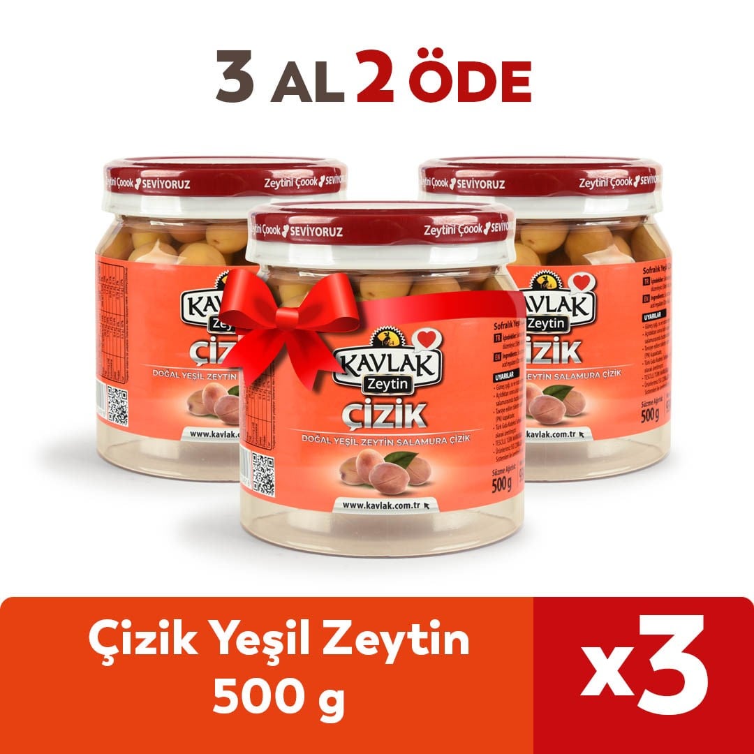Çizik Yeşil Zeytin 500 Gr 3 Al 2 Öde