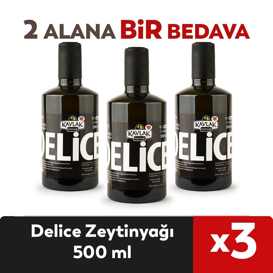 Delice Zeytinyağı 500 ml Cam Şişe 2 ALANA 1 BEDAVA 