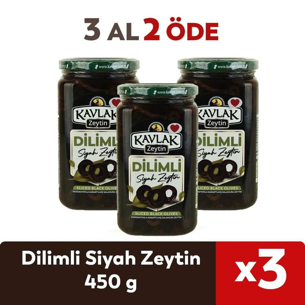 Dilimli Siyah Zeytin 450 gr 3 AL 2 ÖDE