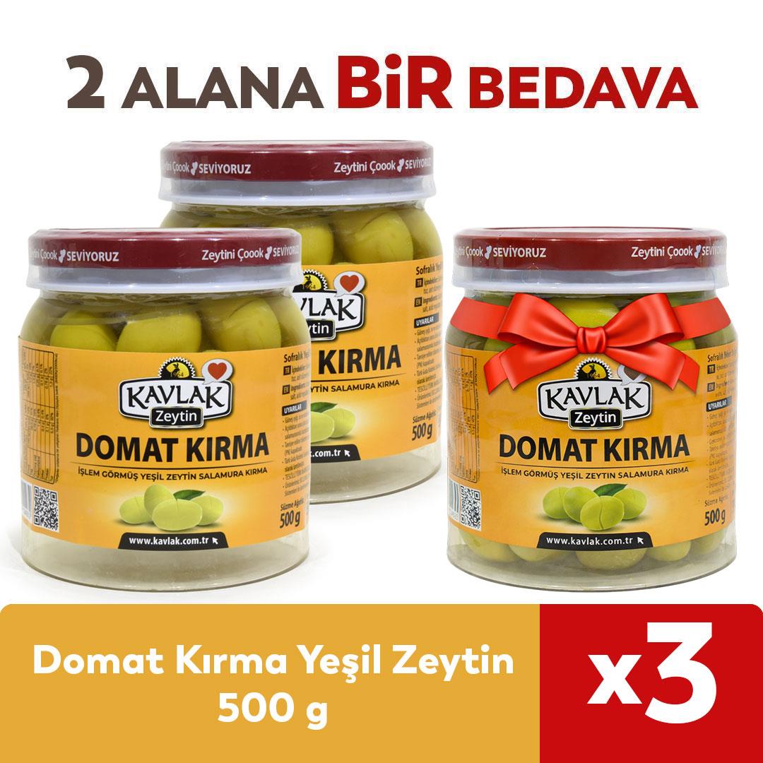 Domat Kırma Yeşil Zeytin 500 Gr 2 ALANA 1 BEDAVA 