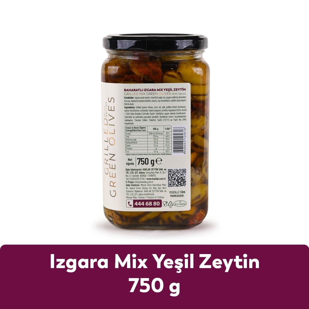 Izgara Mix Yeşil Zeytin 750 Gr 3 Al 2 Öde