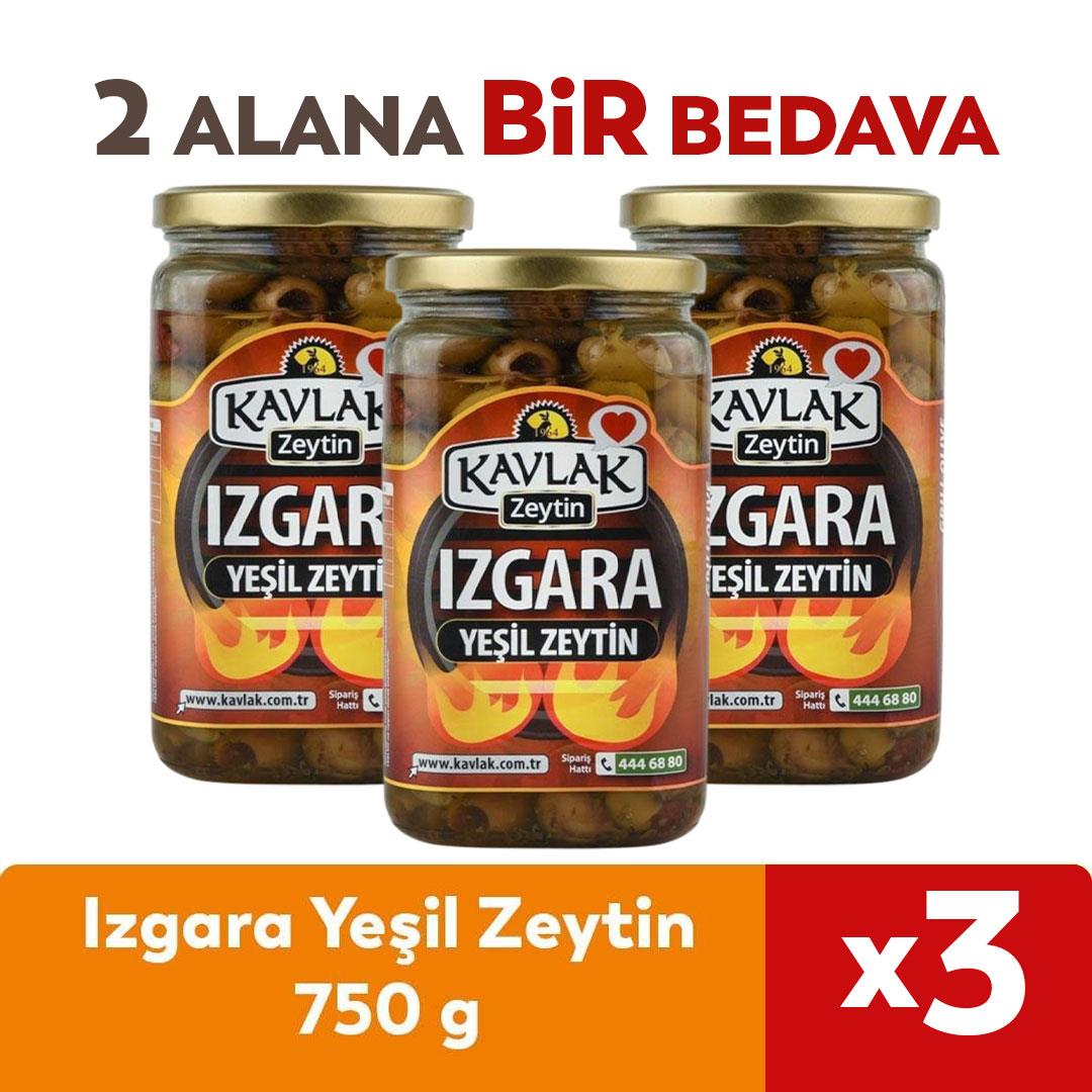 Izgara Yeşil Zeytin 750 Gr Cam Kavanoz 2 ALANA 1 BEDAVA 