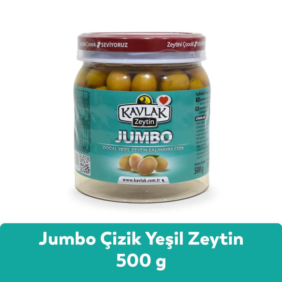 Jumbo Çizik Yeşil Zeytin 500 Gr