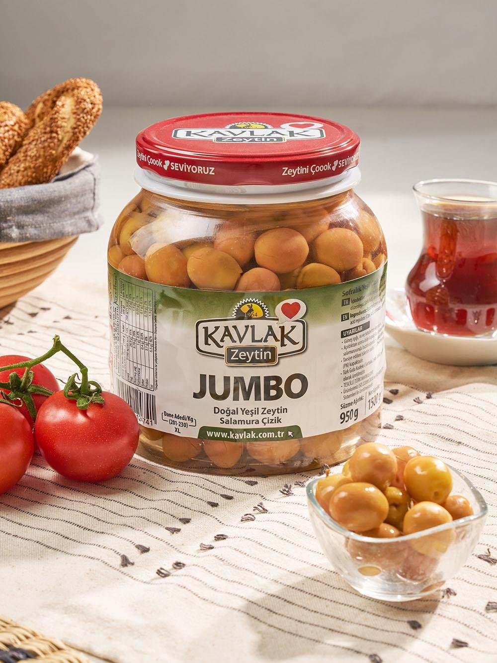 Jumbo Çizik Yeşil Zeytin 950 Gr