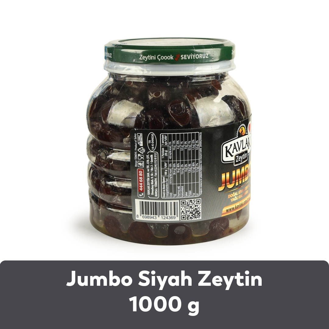 Jumbo Gemlik Siyah Zeytin 1 Kg Pet