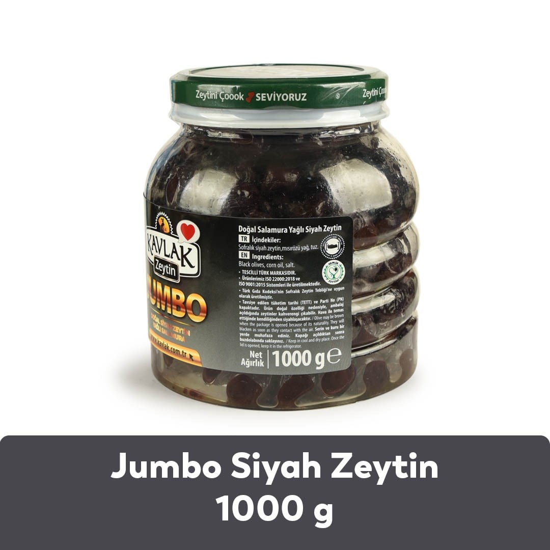 Jumbo Gemlik Siyah Zeytin 1 Kg Pet