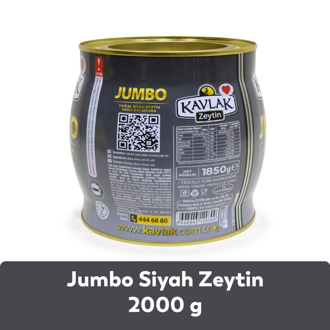 Jumbo Gemlik Siyah Zeytin 2 kg ( brüt )