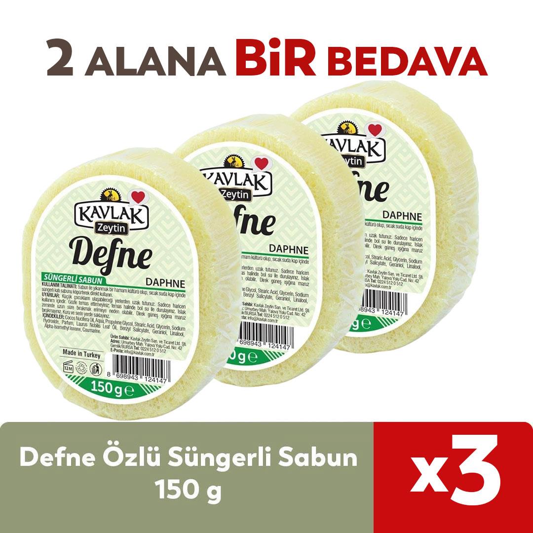 Kavlak Defne Özlü Süngerli Sabun 2 ALANA 1 BEDAVA 