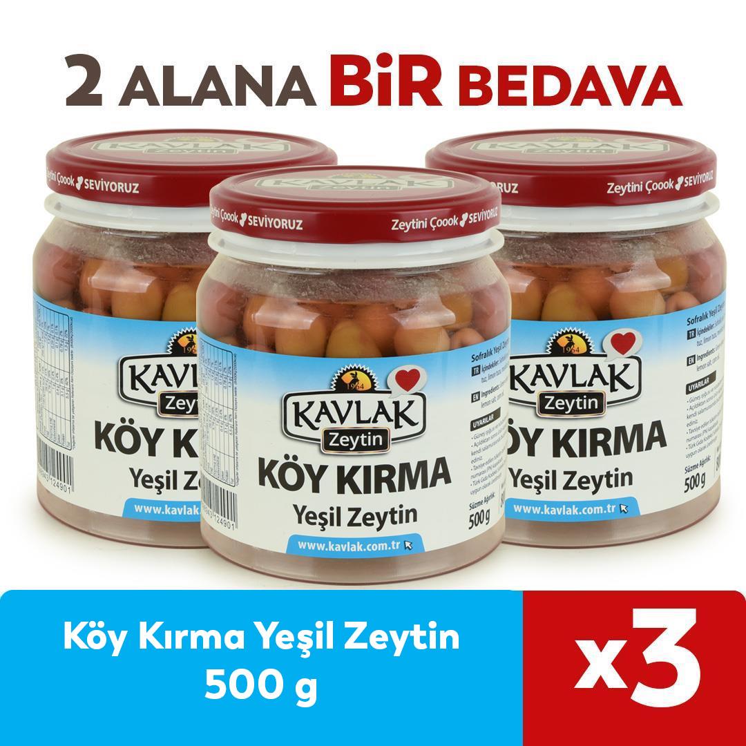 Köy Kırma Yeşil Zeytin 500 Gr 2 ALANA 1 BEDAVA