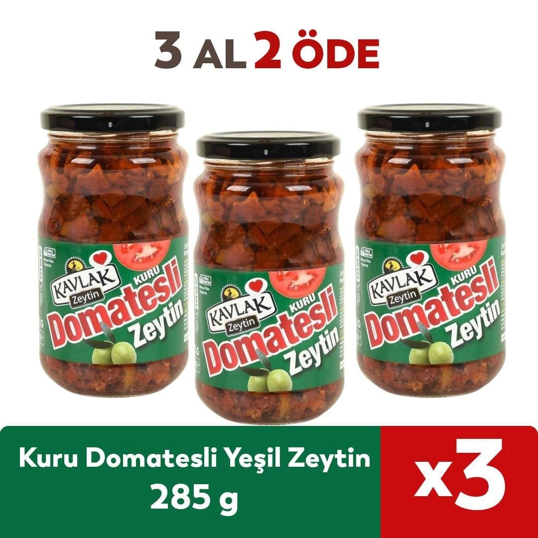 Kuru Domatesli Yeşil Zeytin 285 Gr 3 AL 2 ÖDE