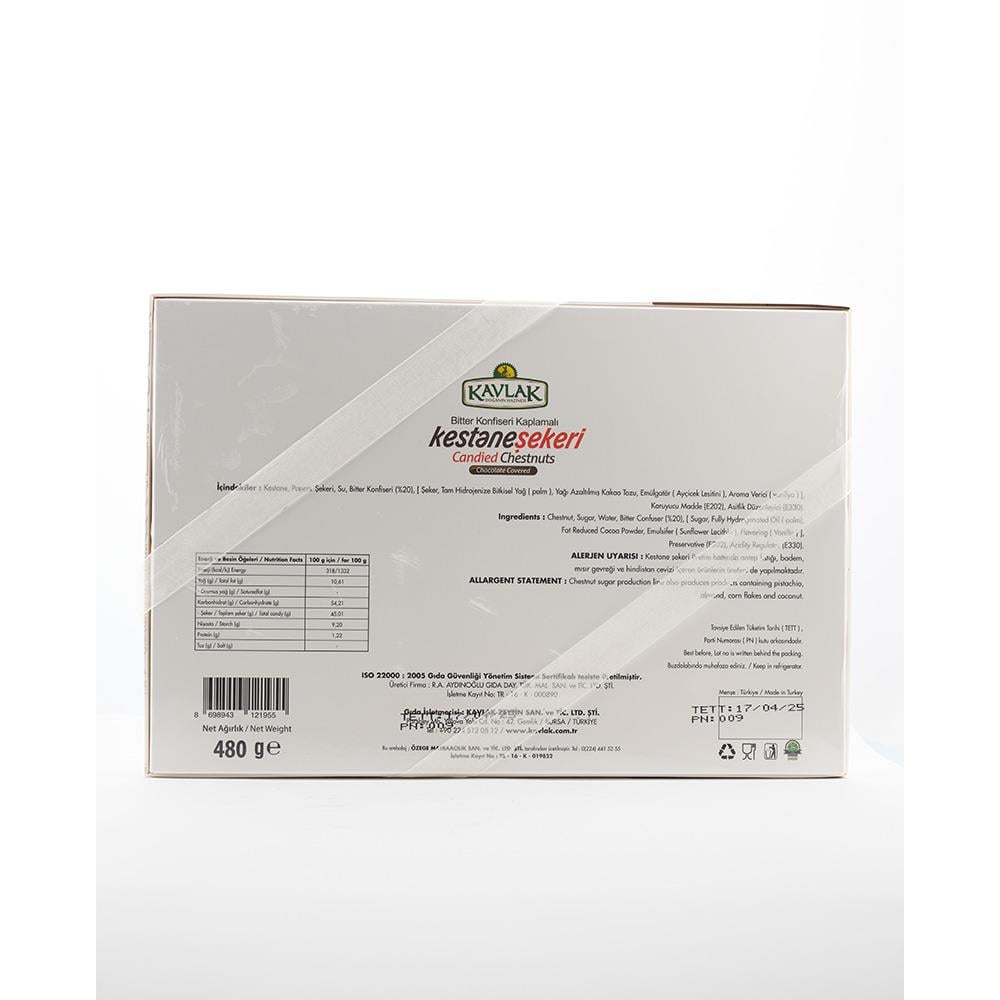 Kutu Bitter Çikolatalı Kestane Şekeri 480 gr