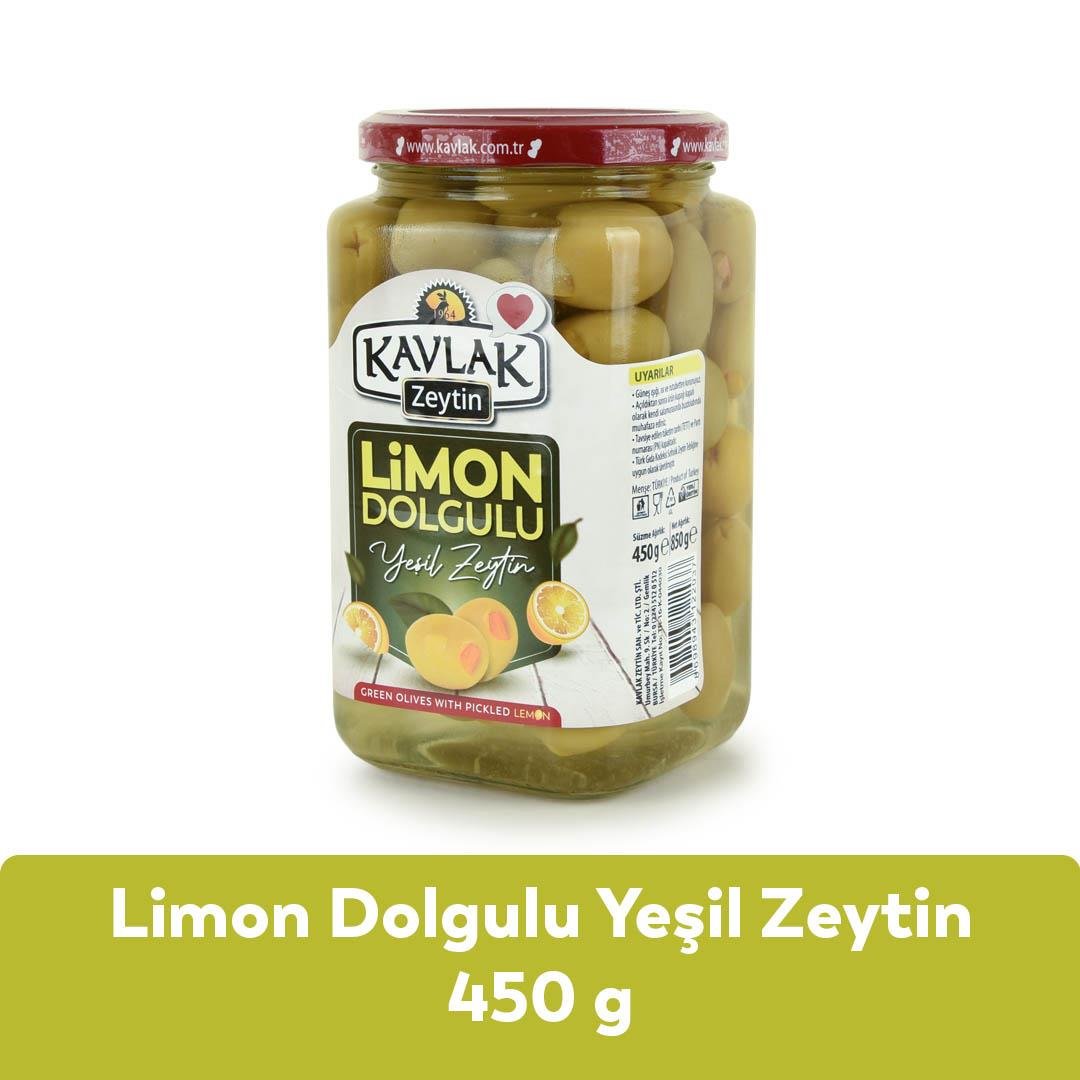 Limon Dolgulu Yeşil Zeytin 450 Gr Cam Kavanoz