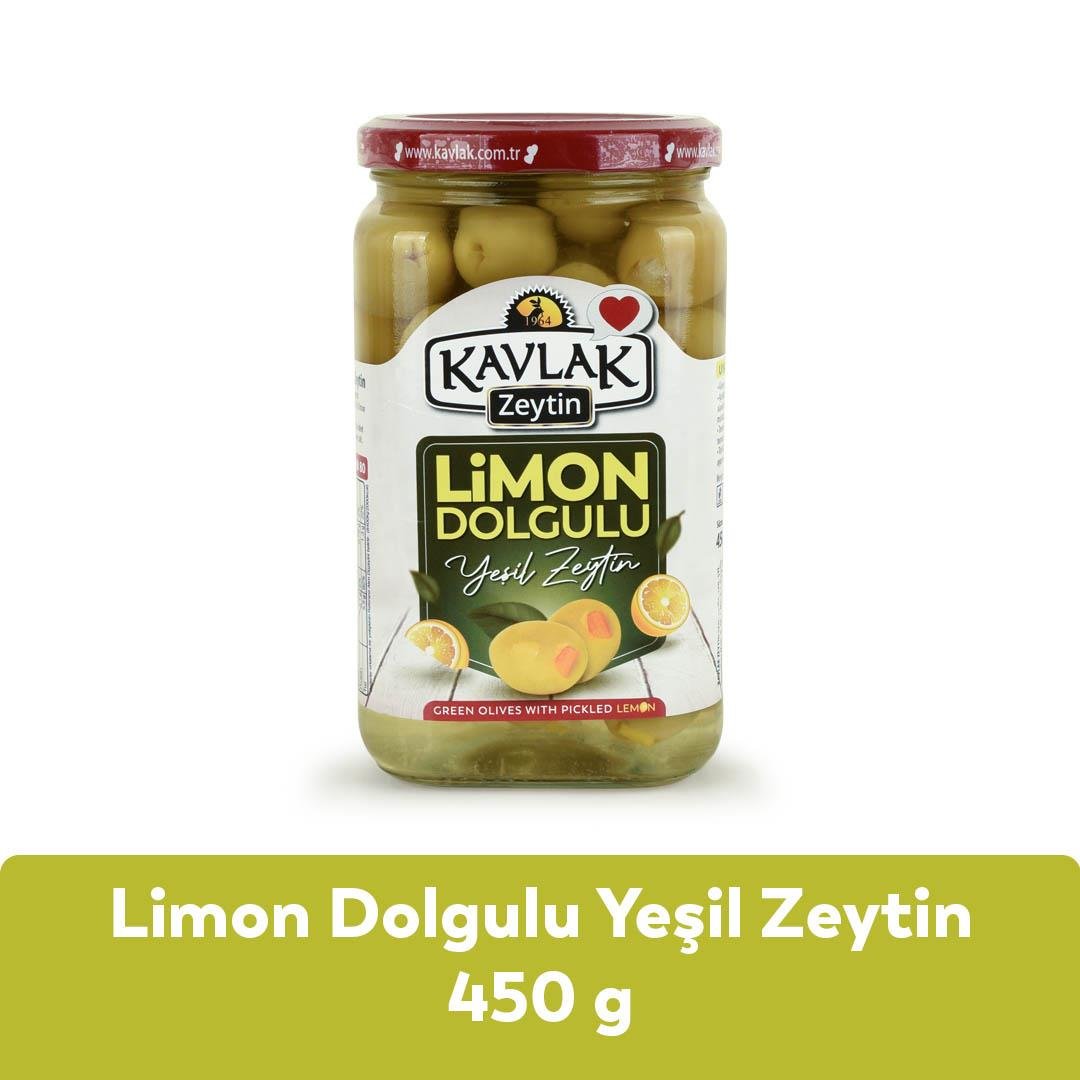 Limon Dolgulu Yeşil Zeytin 450 Gr Cam Kavanoz