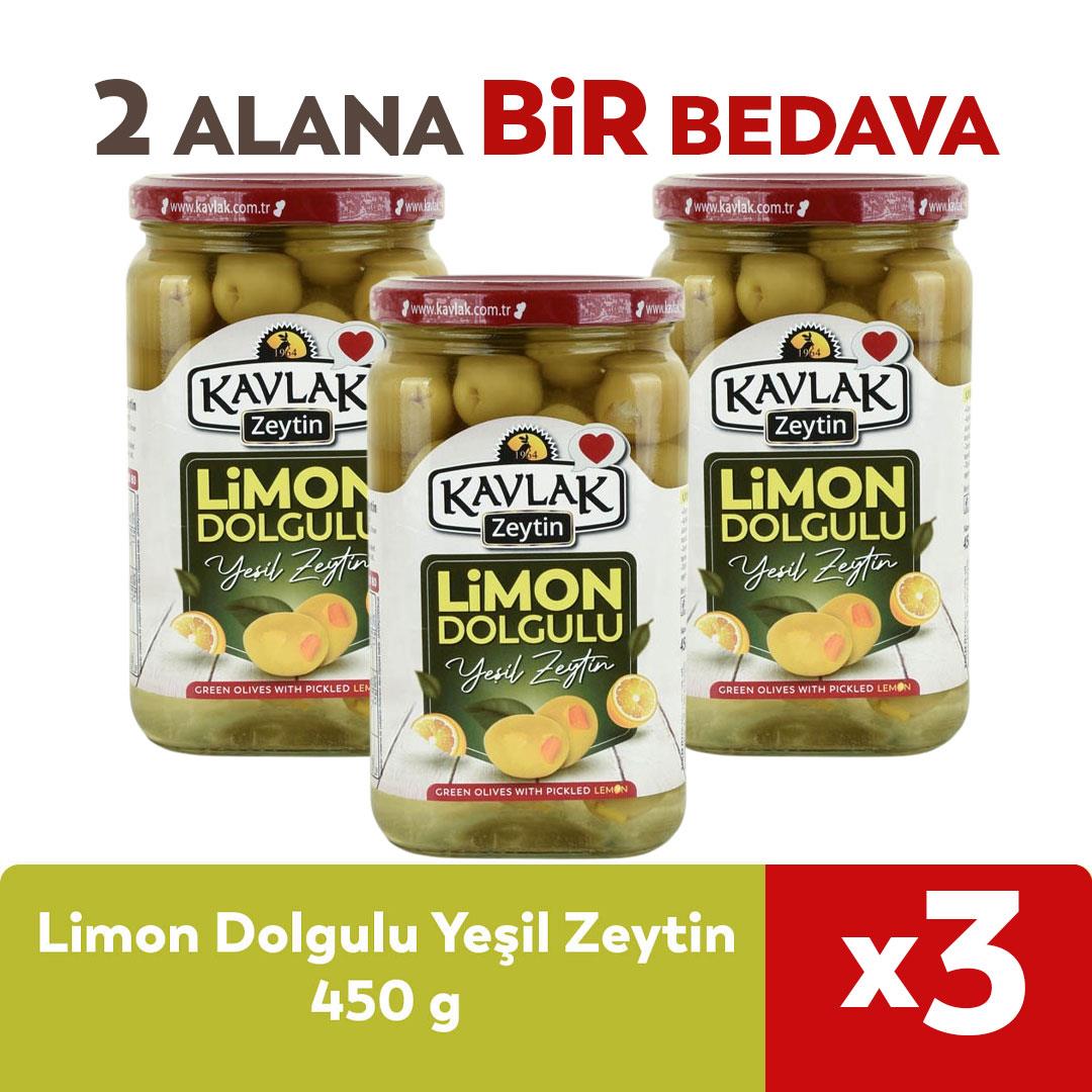 Kavlak Limon Dolgulu Yeşil Zeytin 450 Gr Cam Kavanoz