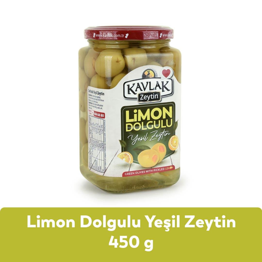 Limon Dolgulu Yeşil Zeytin 450 Gr Cam Kavanoz